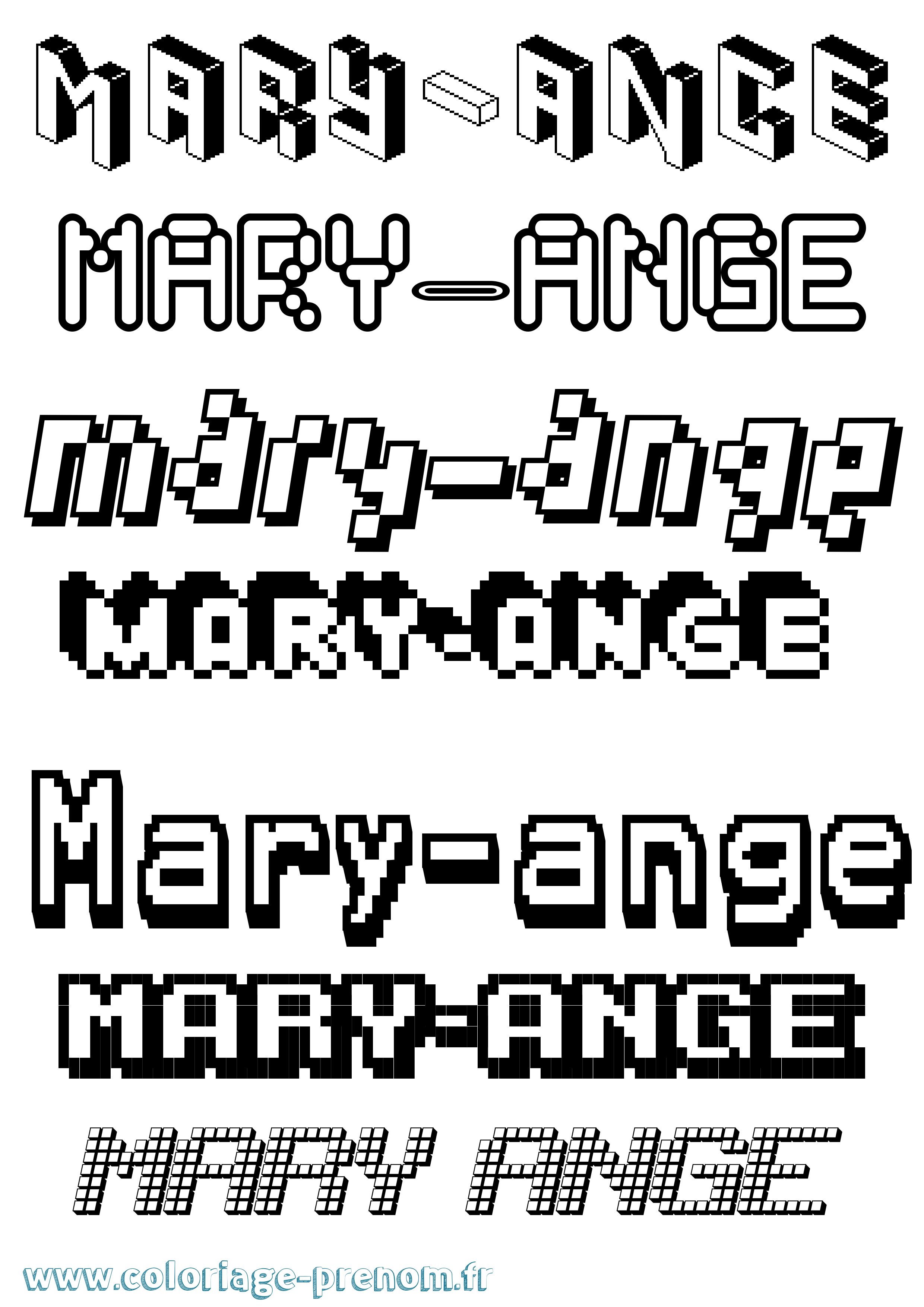 Coloriage prénom Mary-Ange Pixel