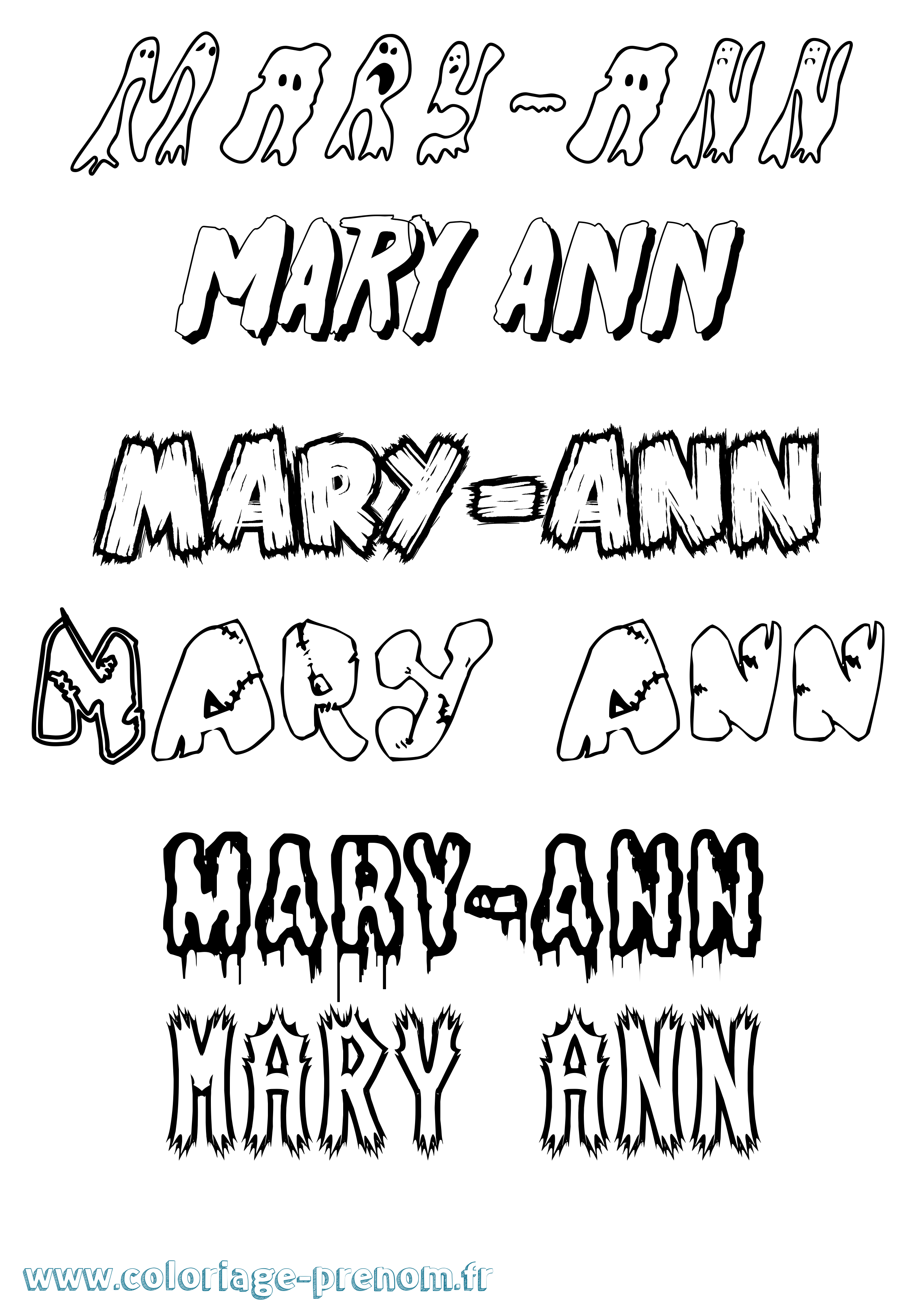 Coloriage prénom Mary-Ann Frisson