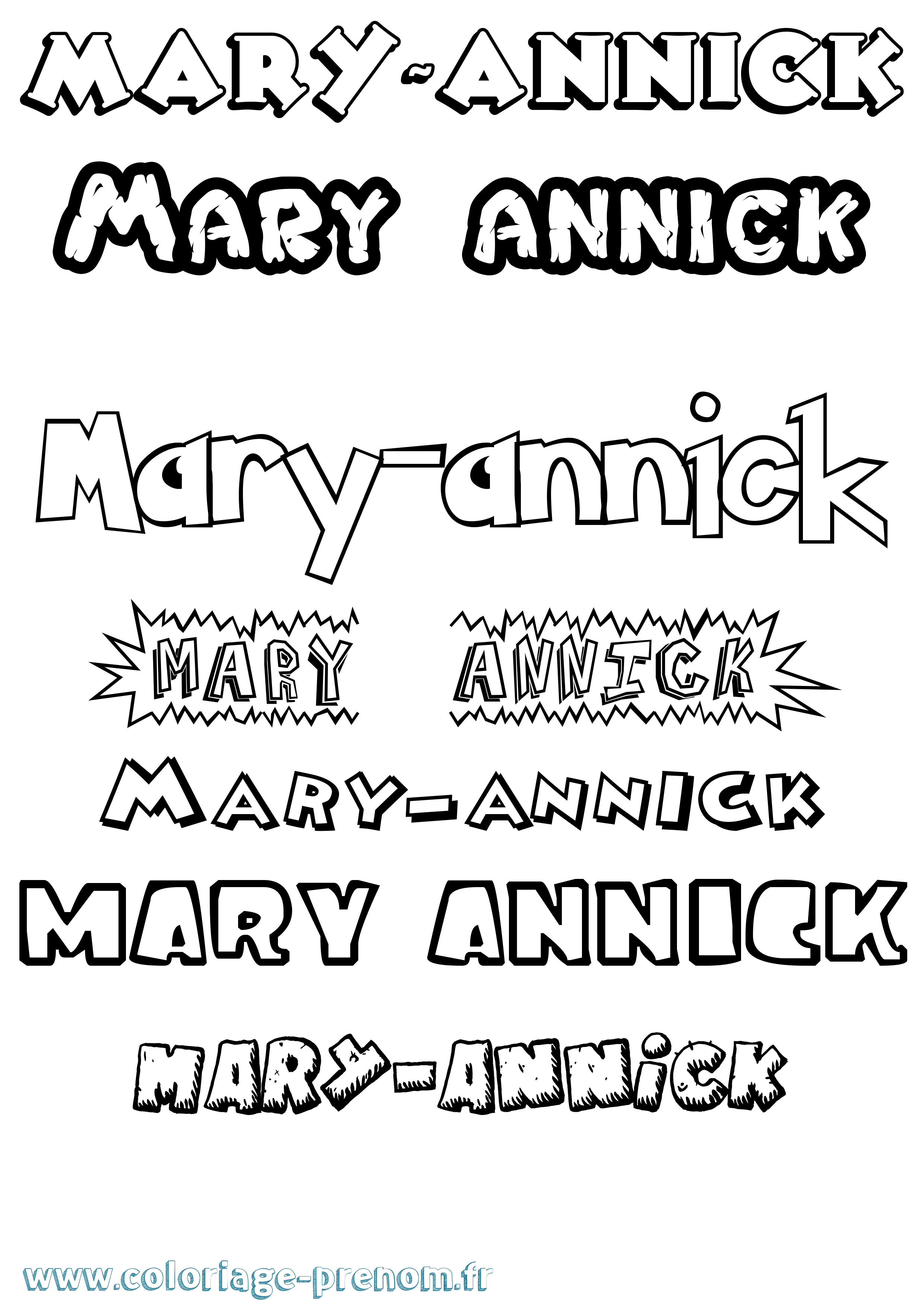 Coloriage prénom Mary-Annick Dessin Animé