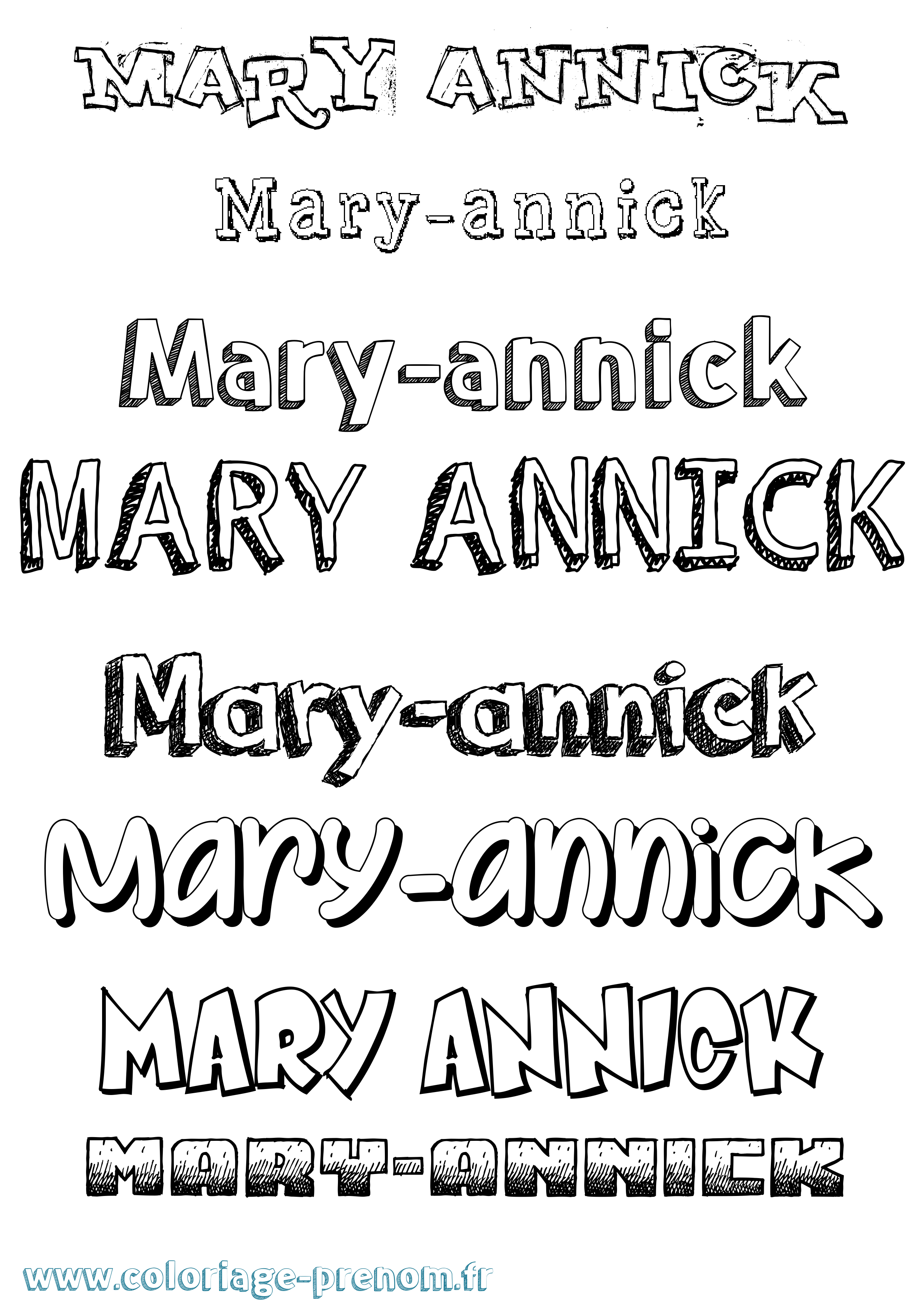 Coloriage prénom Mary-Annick Dessiné