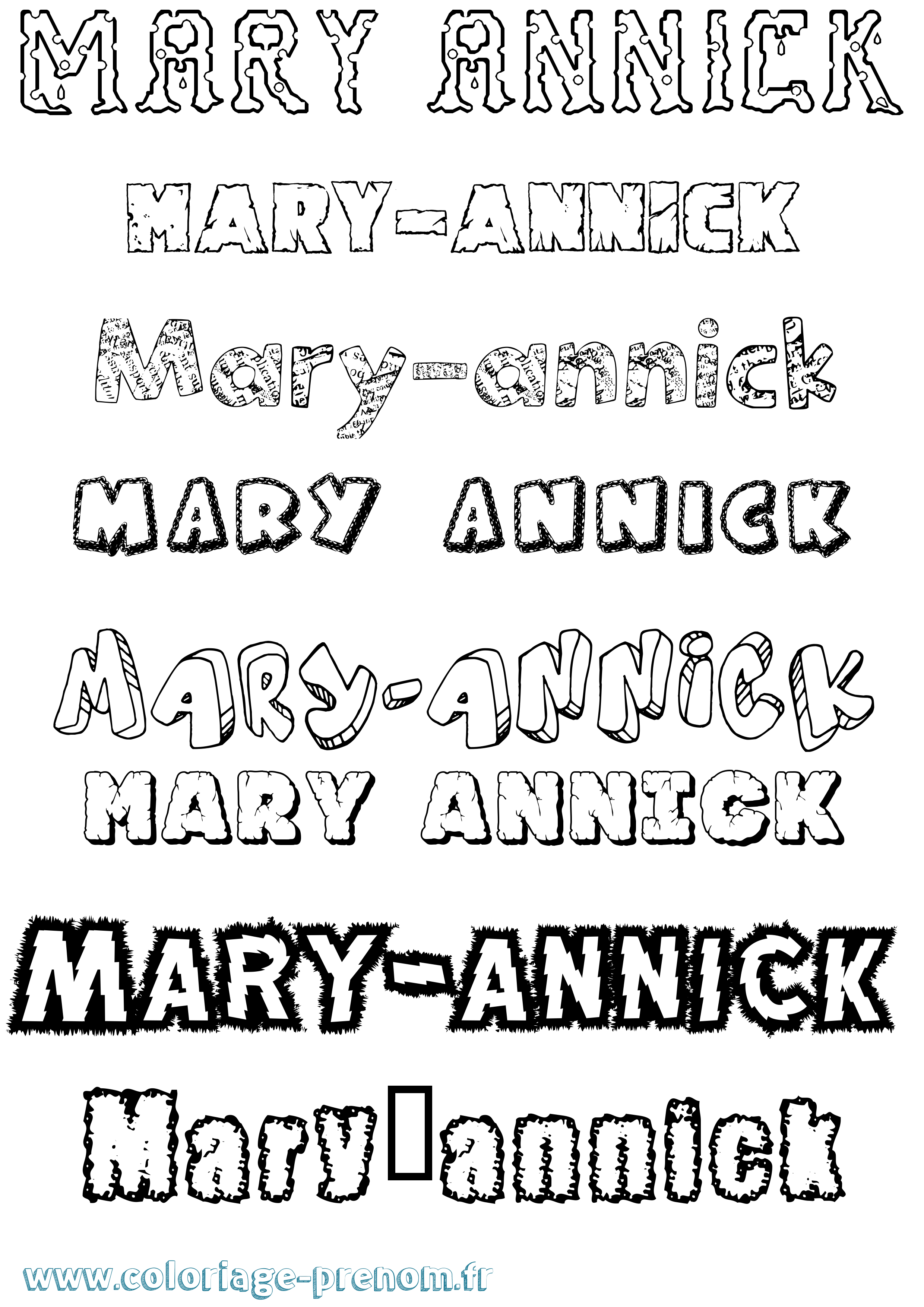 Coloriage prénom Mary-Annick Destructuré