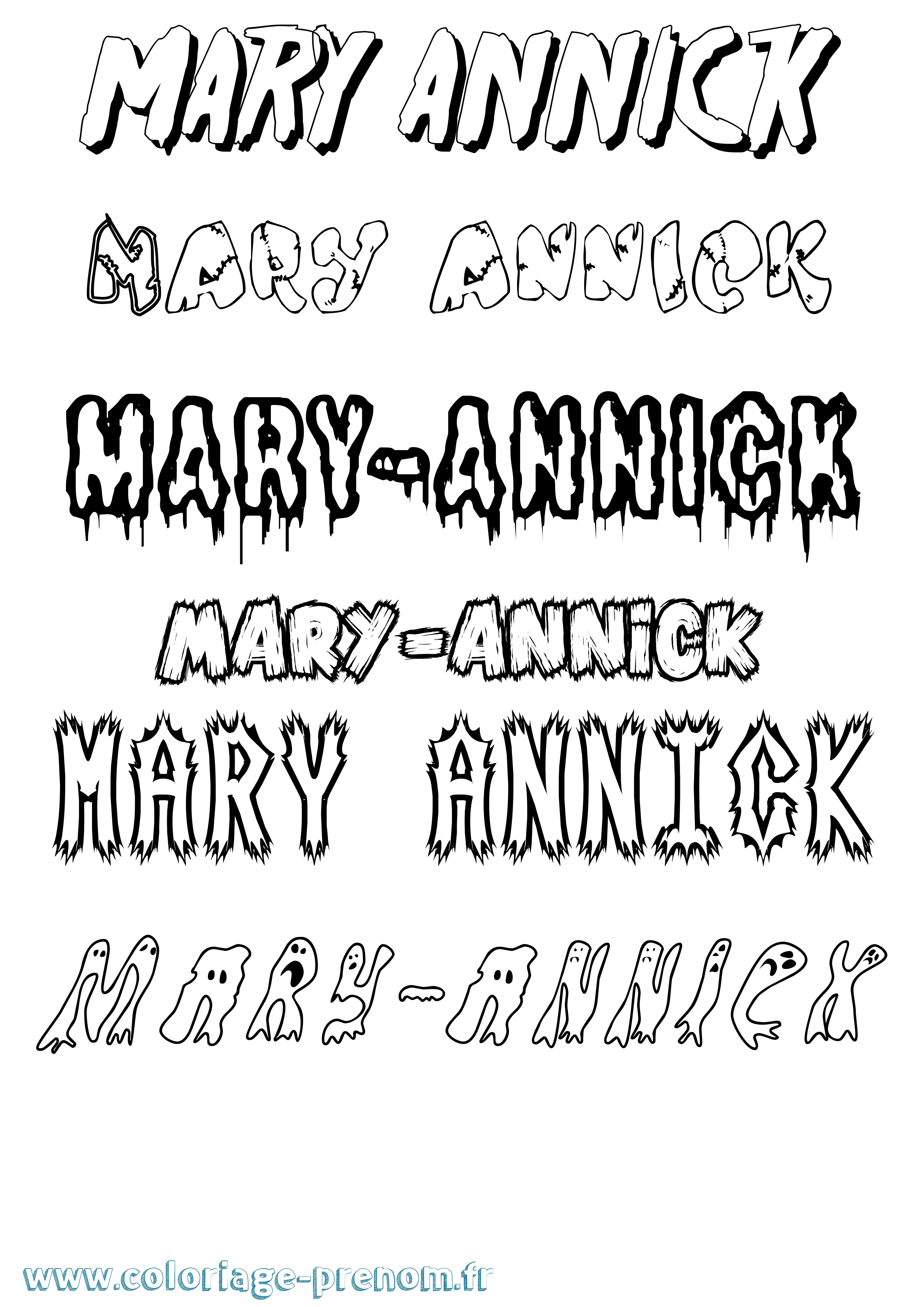 Coloriage prénom Mary-Annick Frisson