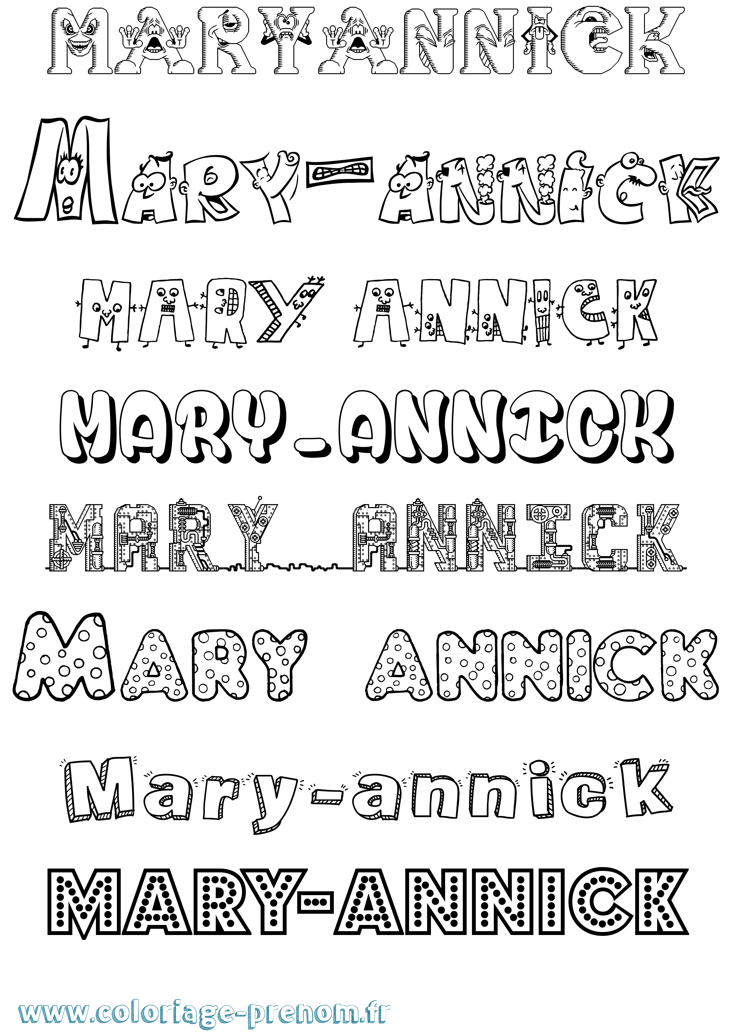 Coloriage prénom Mary-Annick Fun