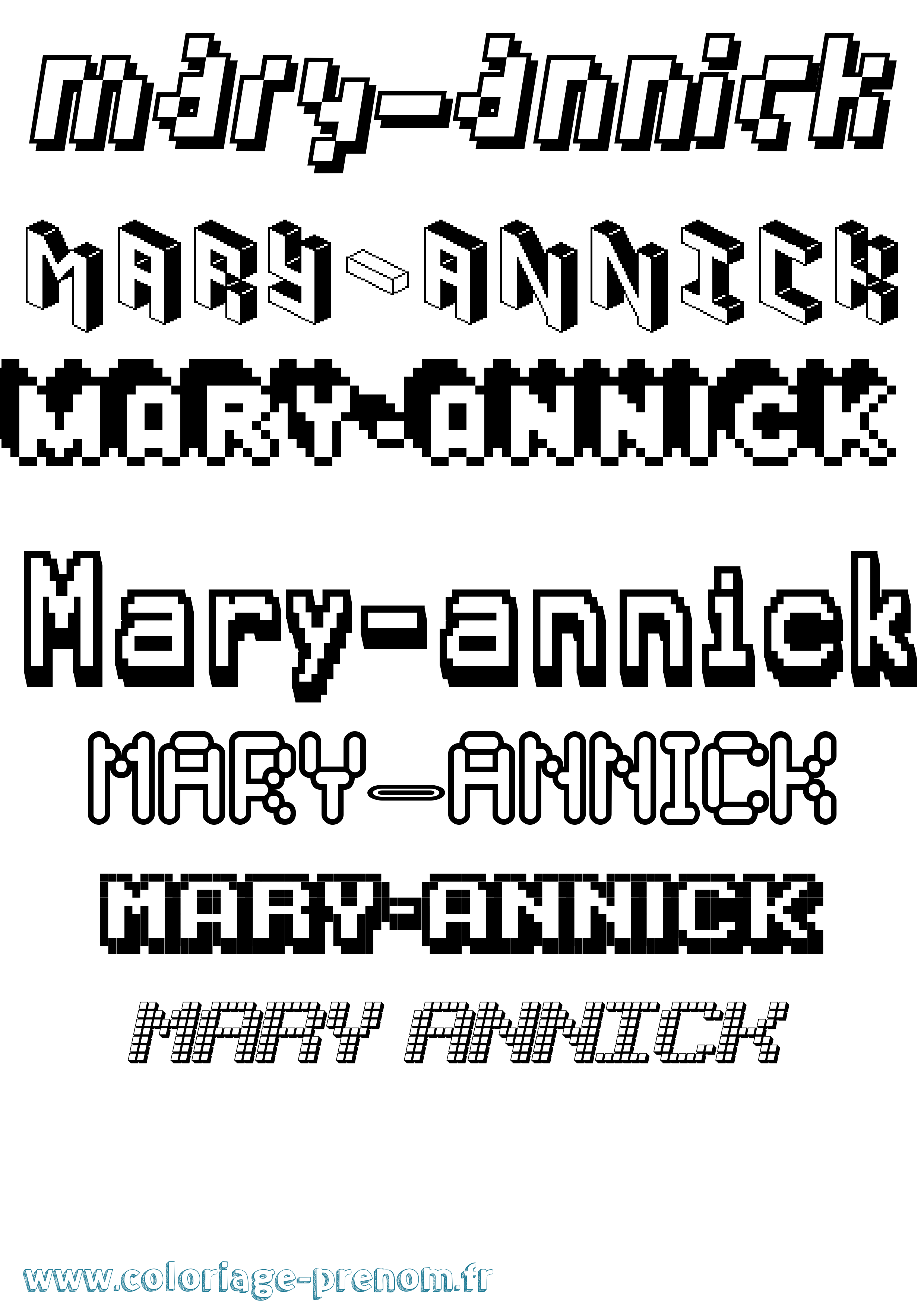 Coloriage prénom Mary-Annick Pixel