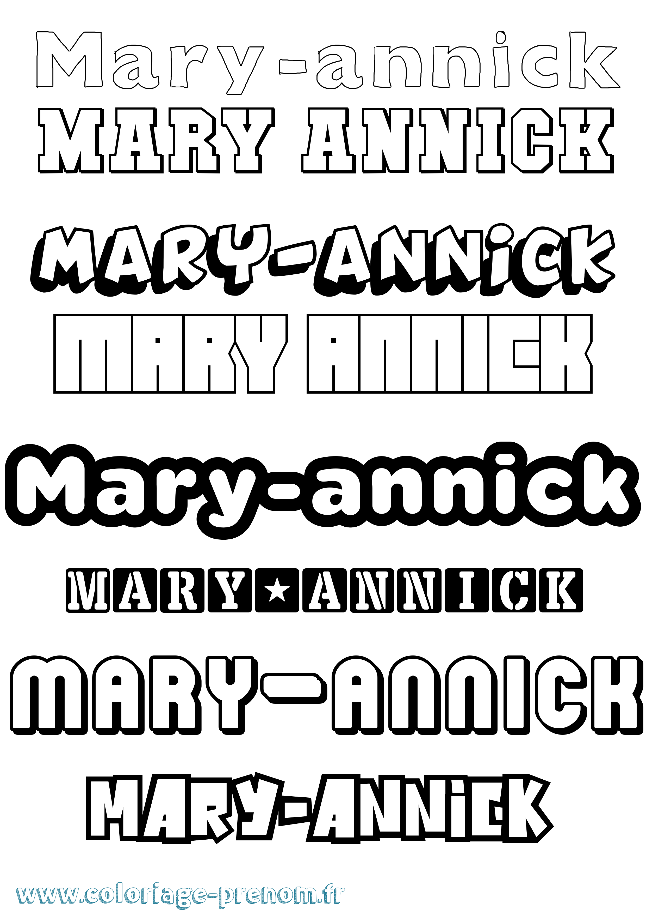 Coloriage prénom Mary-Annick Simple