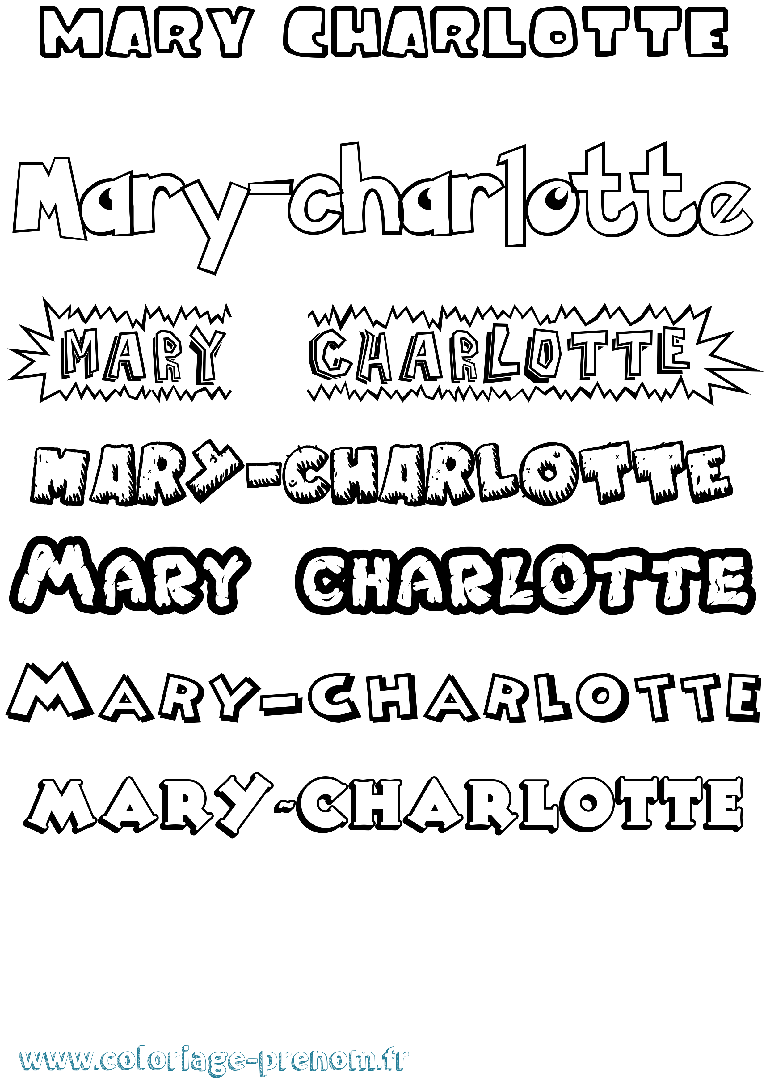 Coloriage prénom Mary-Charlotte Dessin Animé