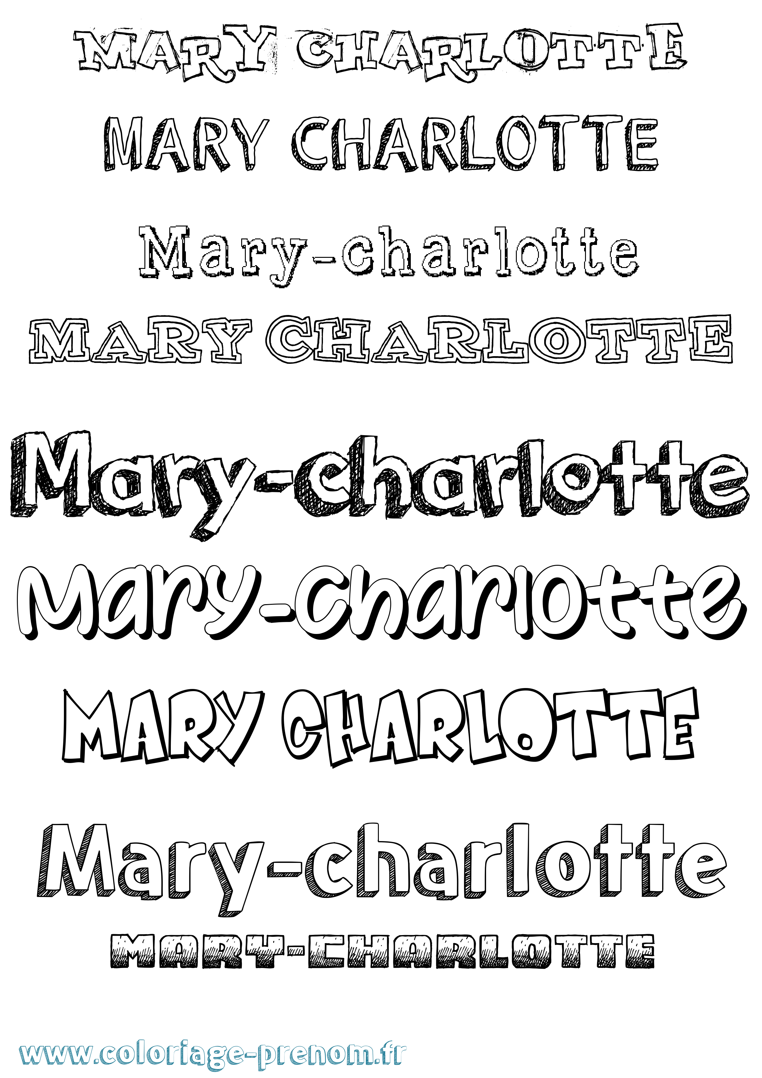 Coloriage prénom Mary-Charlotte Dessiné