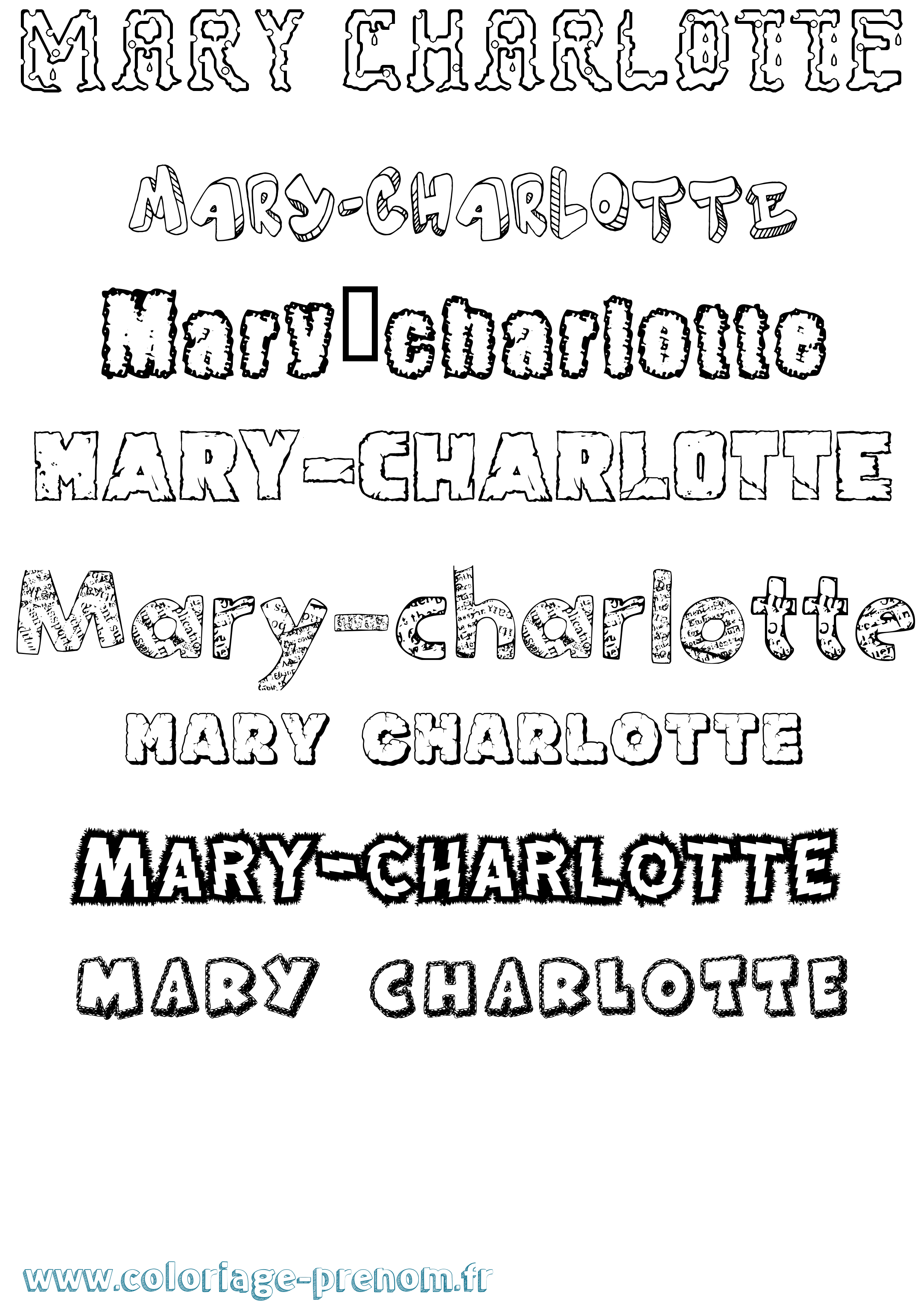 Coloriage prénom Mary-Charlotte Destructuré