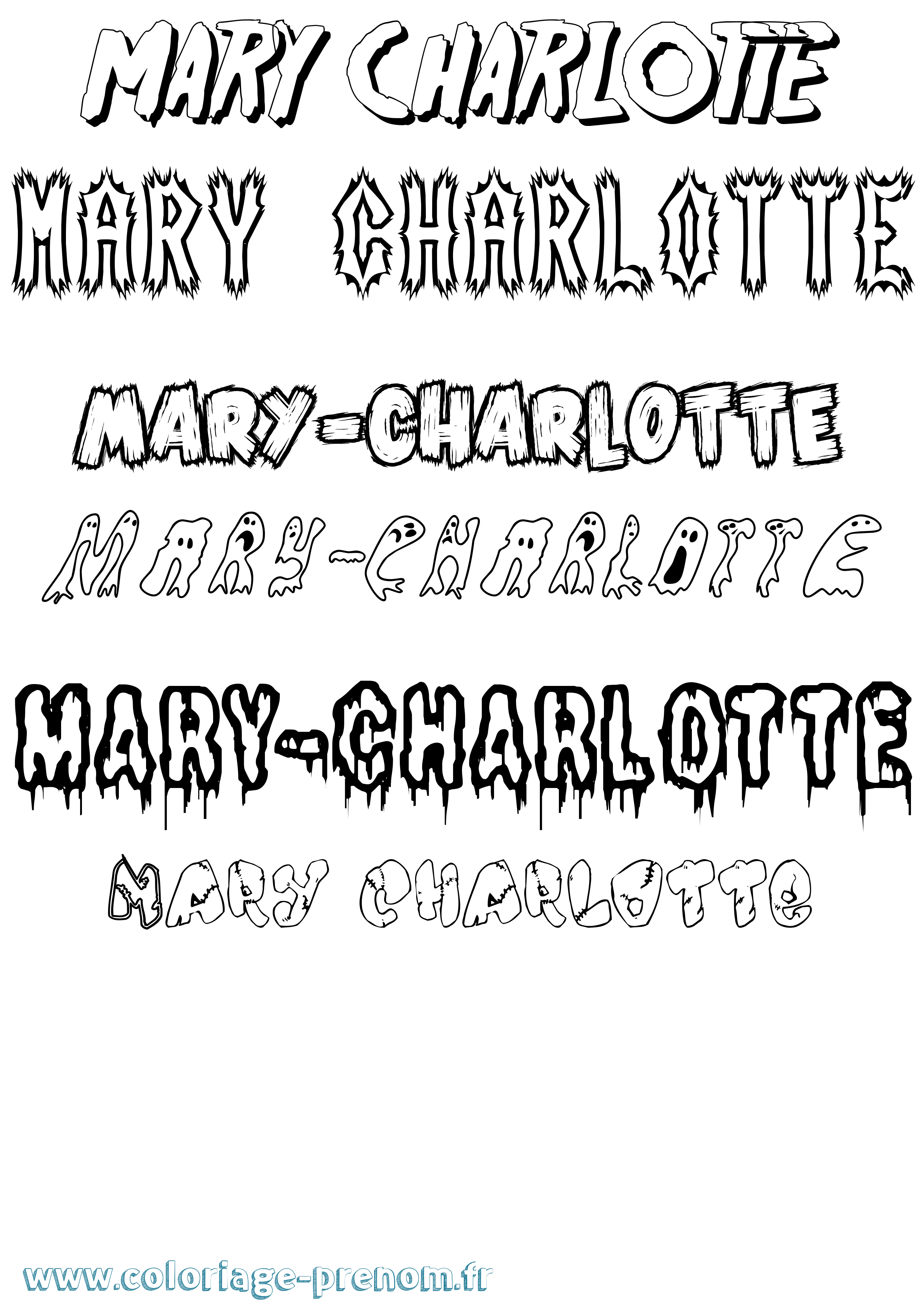 Coloriage prénom Mary-Charlotte Frisson