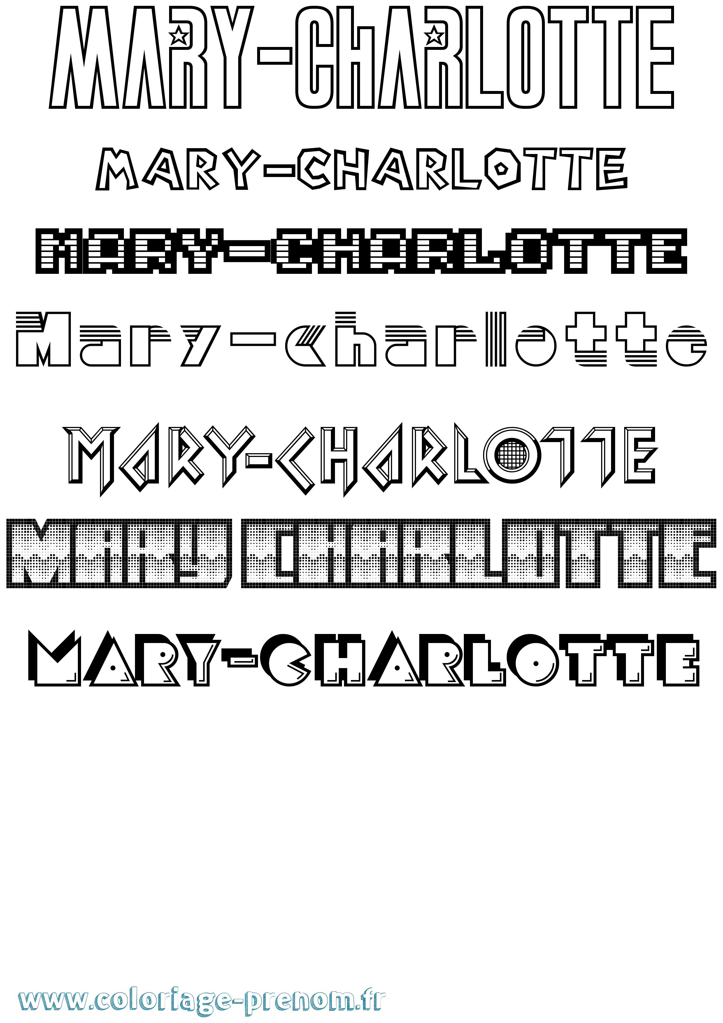 Coloriage prénom Mary-Charlotte Jeux Vidéos