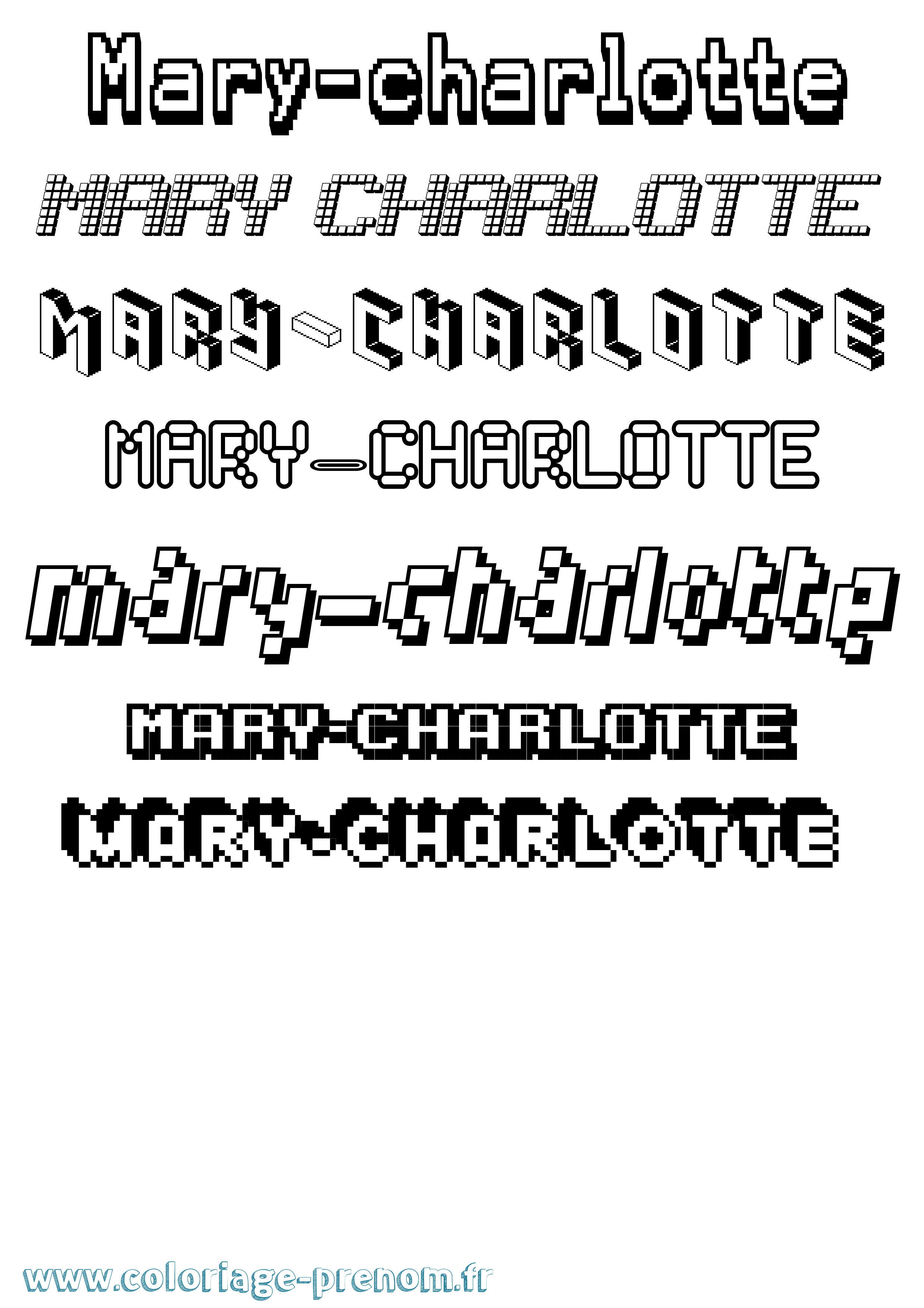 Coloriage prénom Mary-Charlotte Pixel