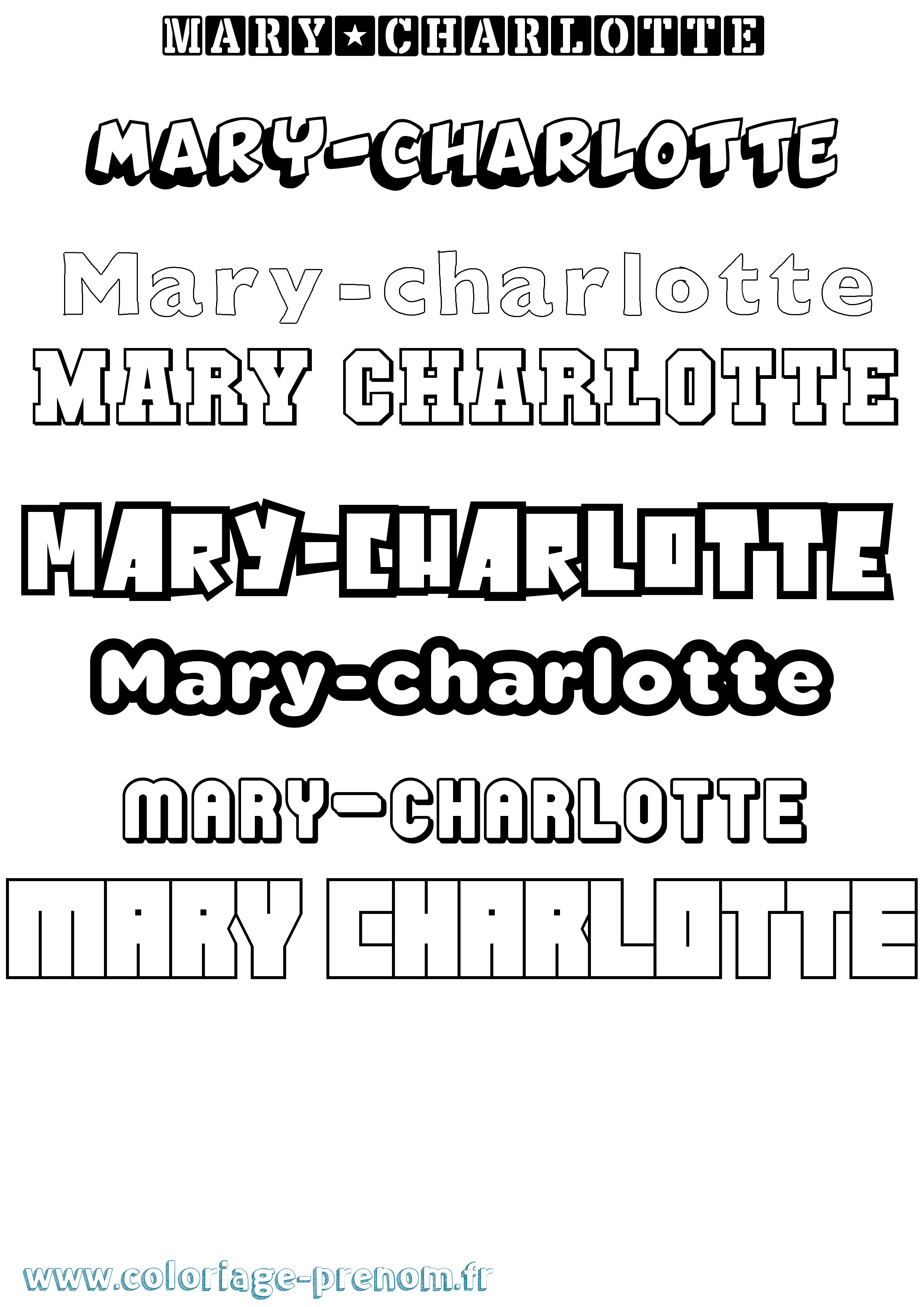 Coloriage prénom Mary-Charlotte Simple