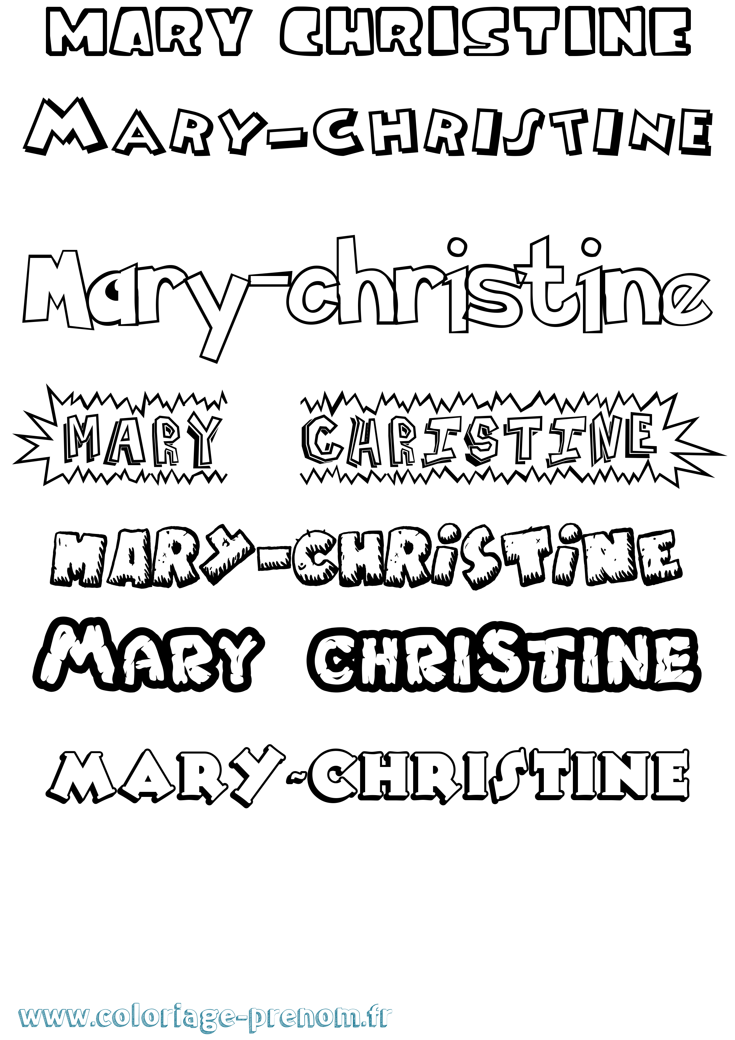 Coloriage prénom Mary-Christine Dessin Animé