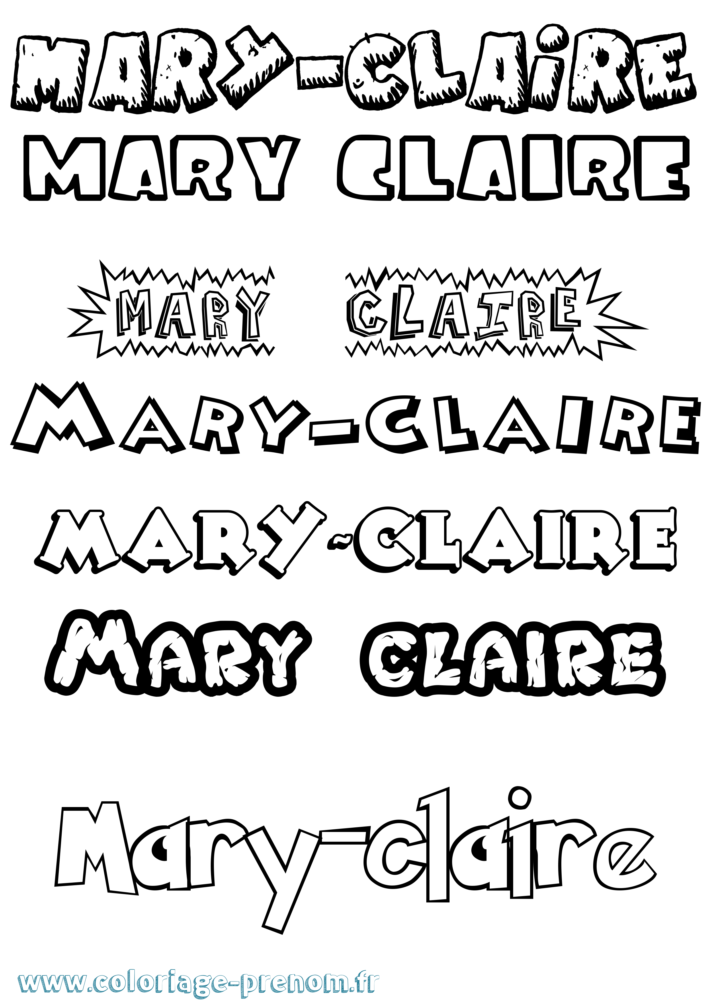 Coloriage prénom Mary-Claire Dessin Animé