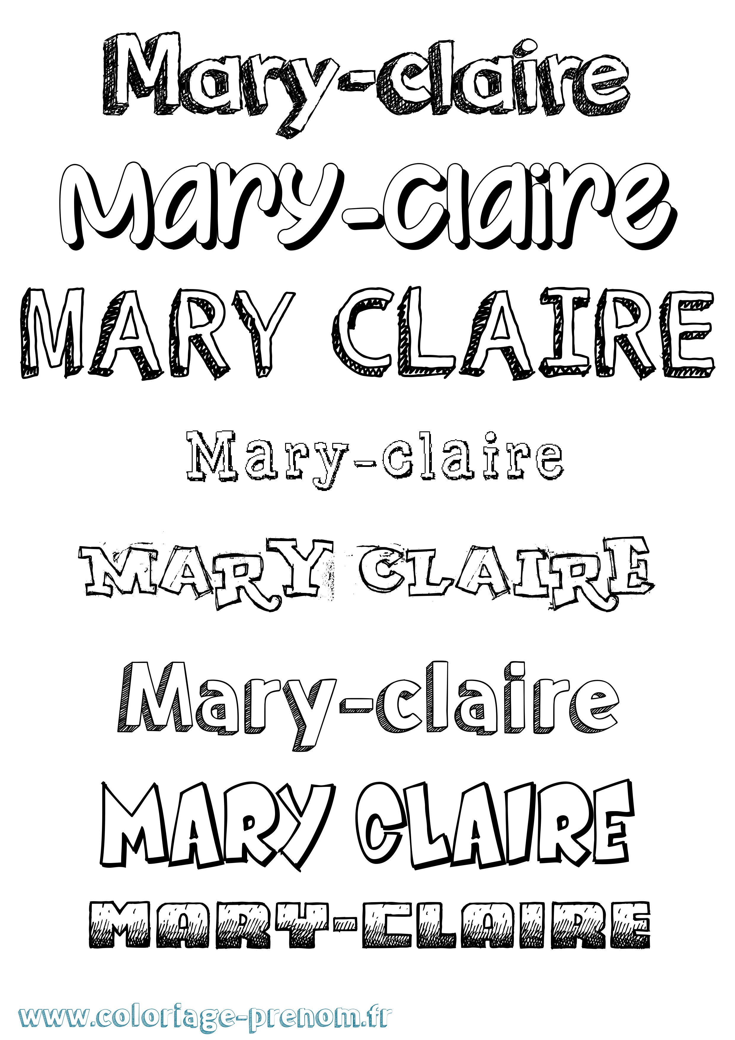 Coloriage prénom Mary-Claire Dessiné