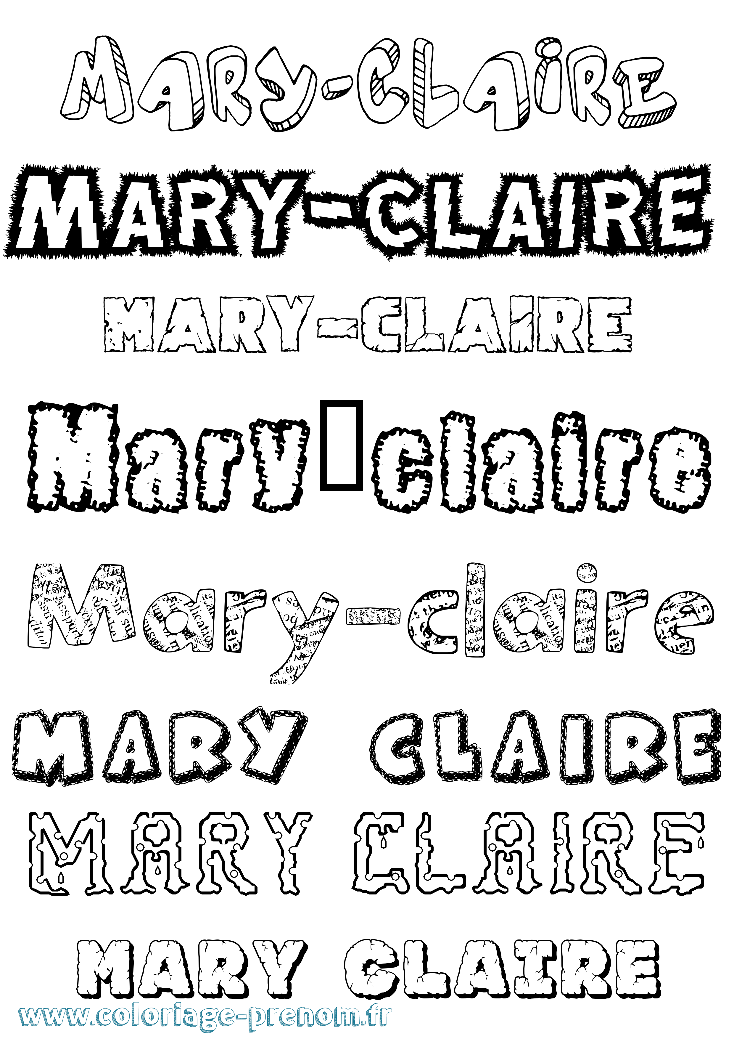 Coloriage prénom Mary-Claire Destructuré