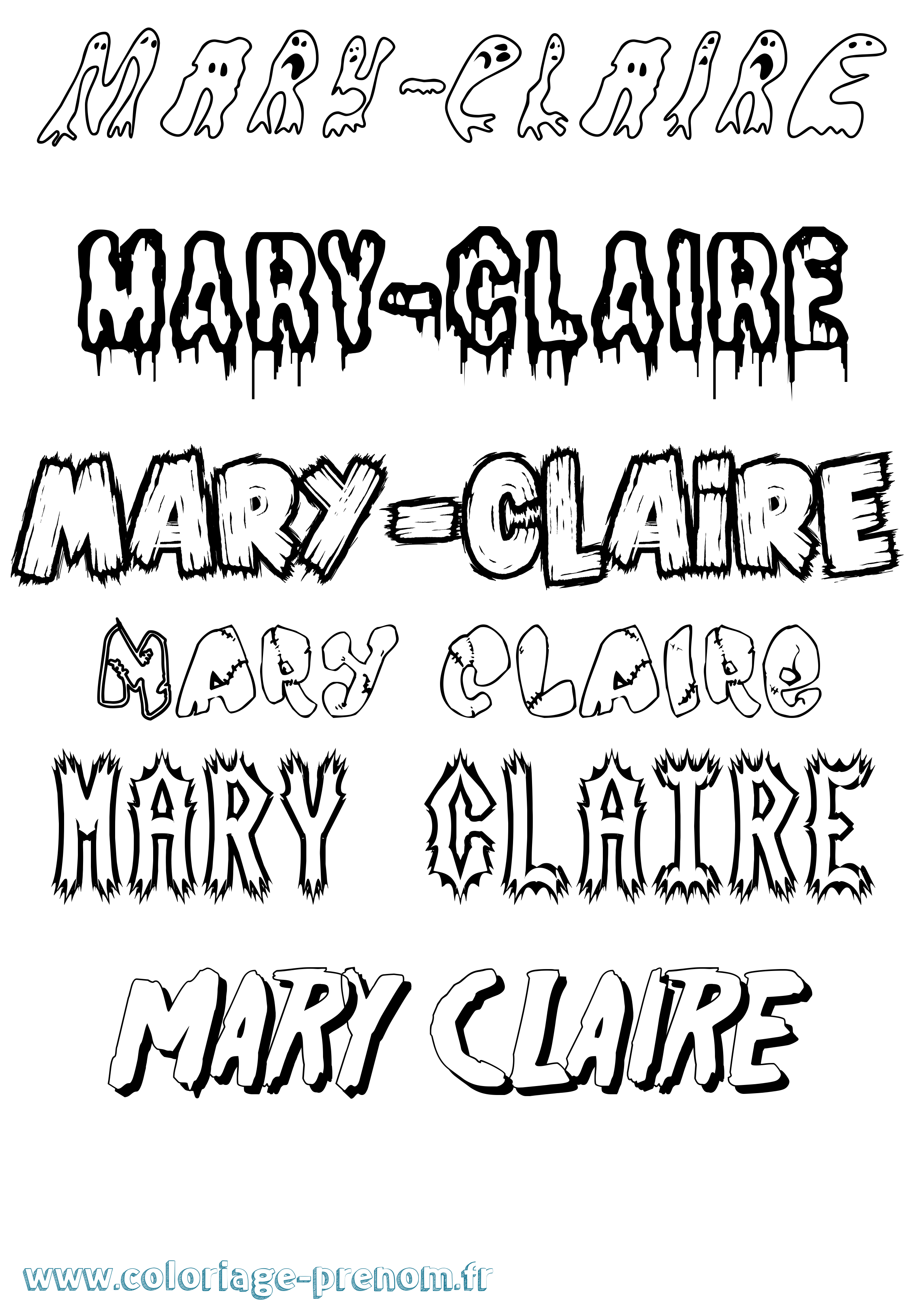 Coloriage prénom Mary-Claire Frisson