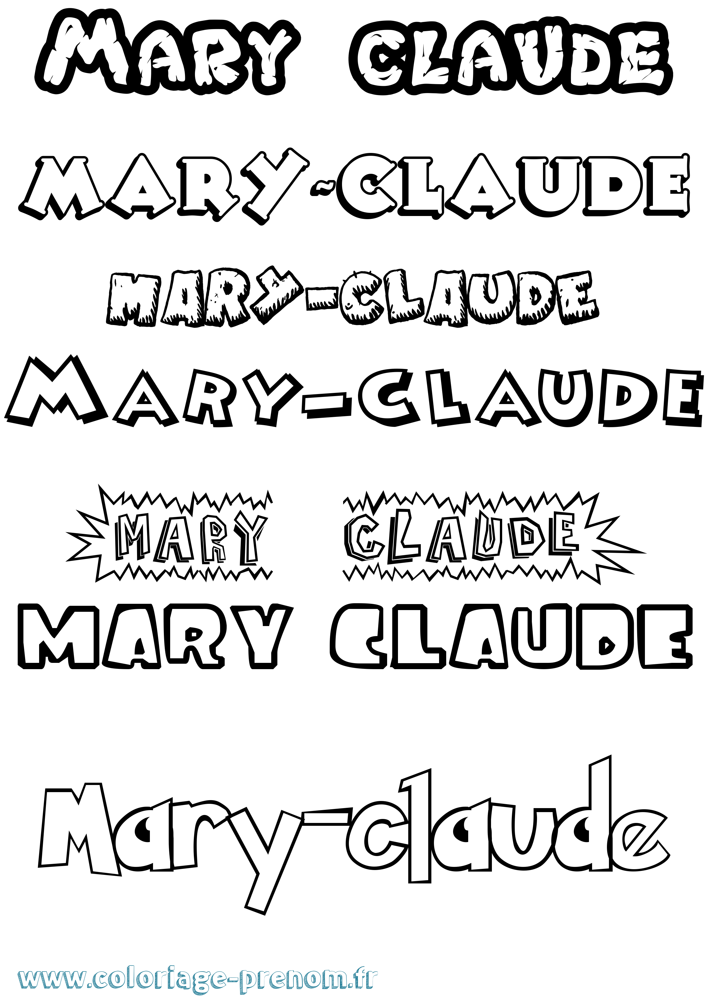 Coloriage prénom Mary-Claude Dessin Animé