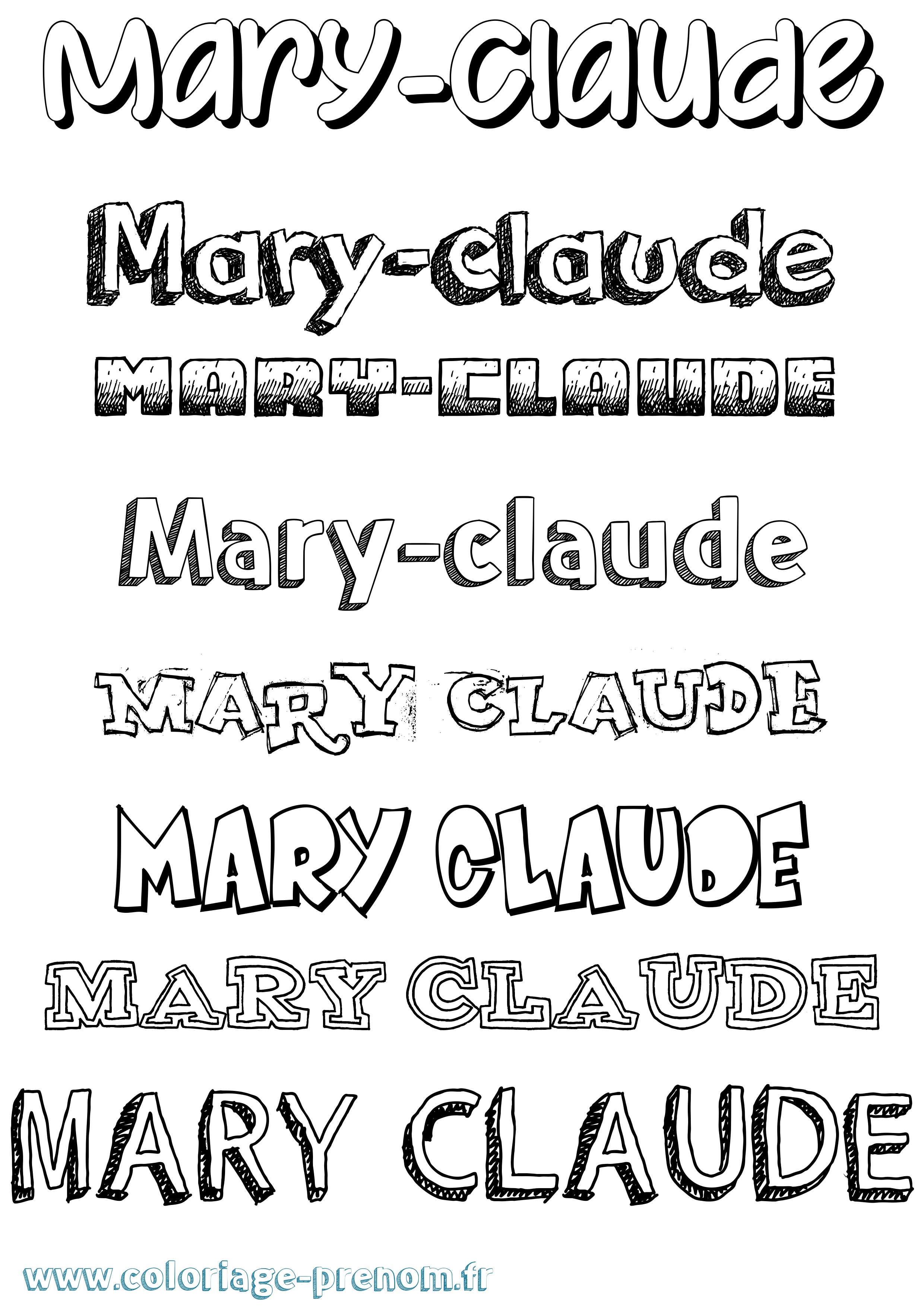 Coloriage prénom Mary-Claude Dessiné