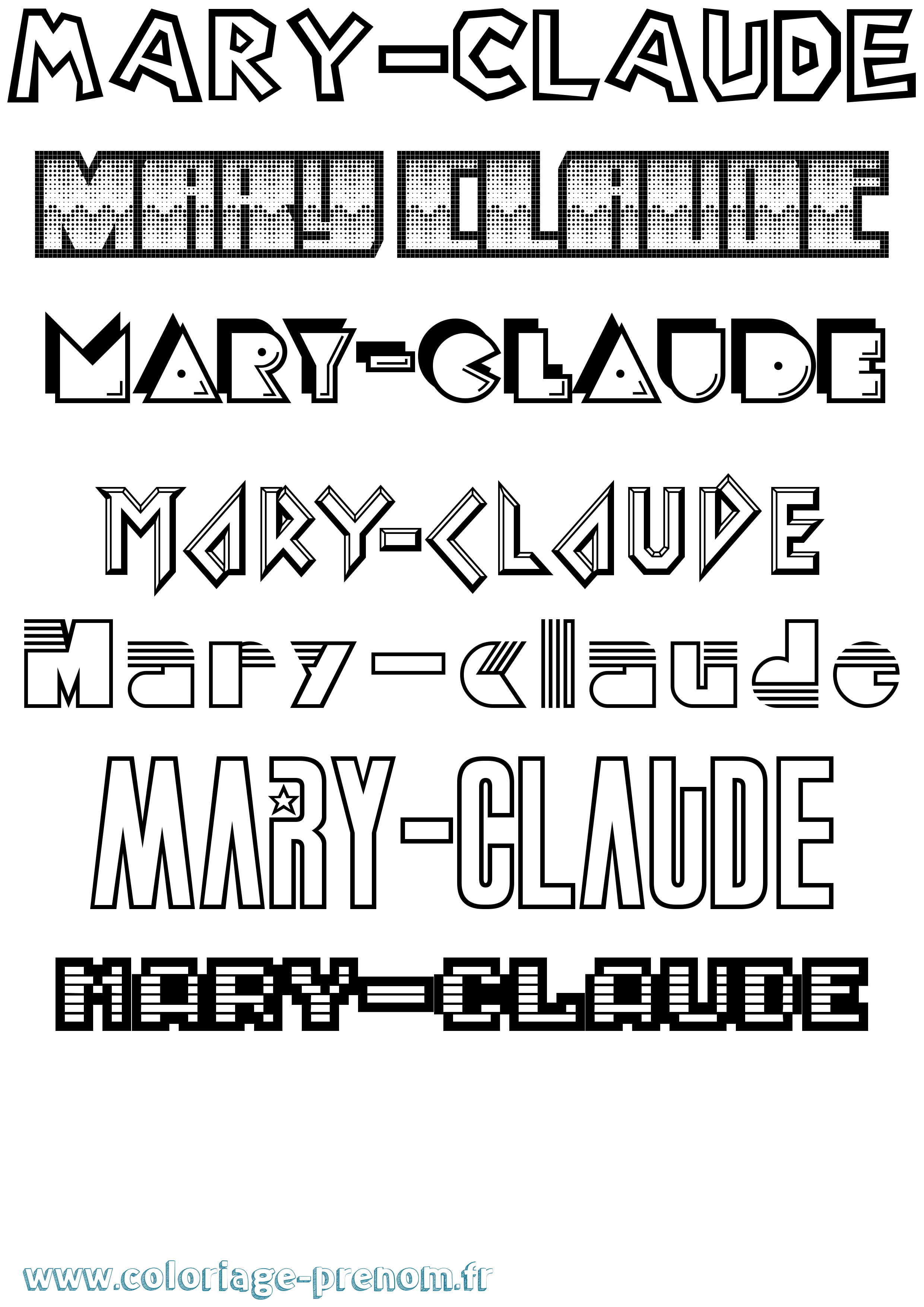 Coloriage prénom Mary-Claude Jeux Vidéos