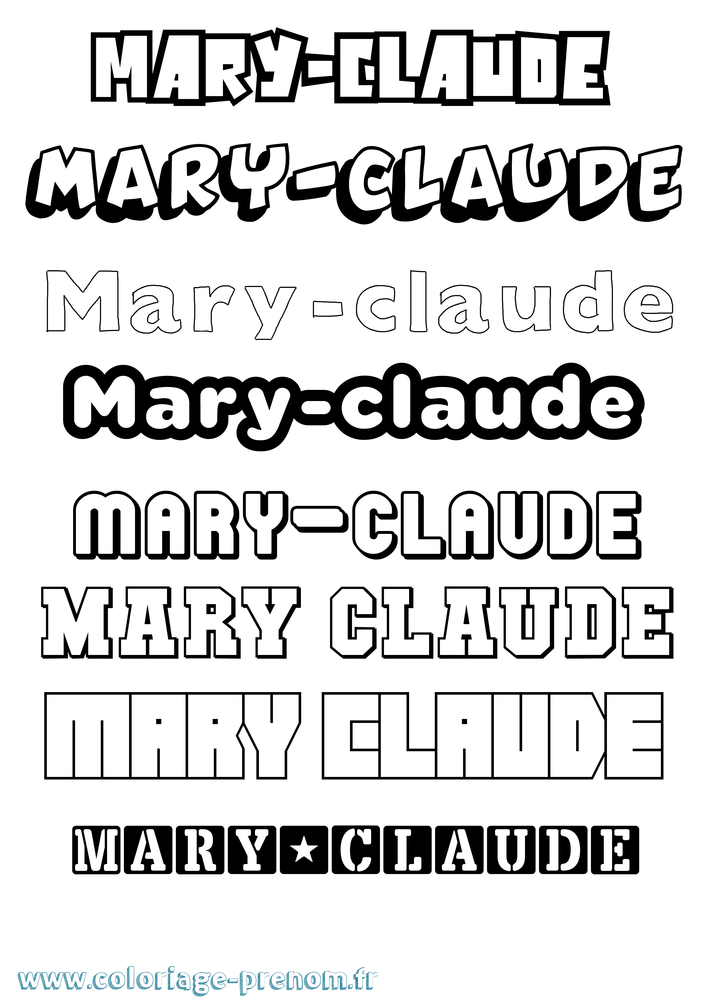 Coloriage prénom Mary-Claude Simple
