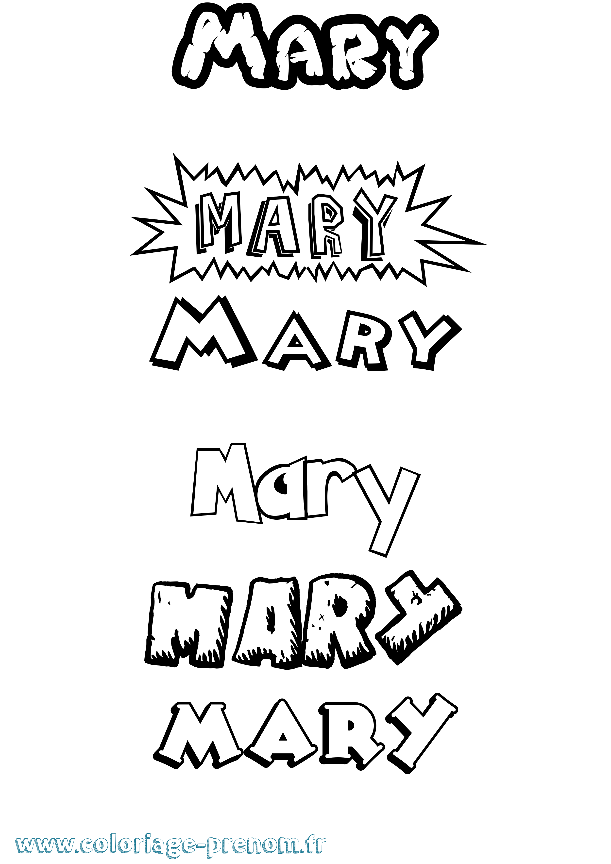 Coloriage Mary Dessin Animé Coloriage prénom Mary Dessin Animé