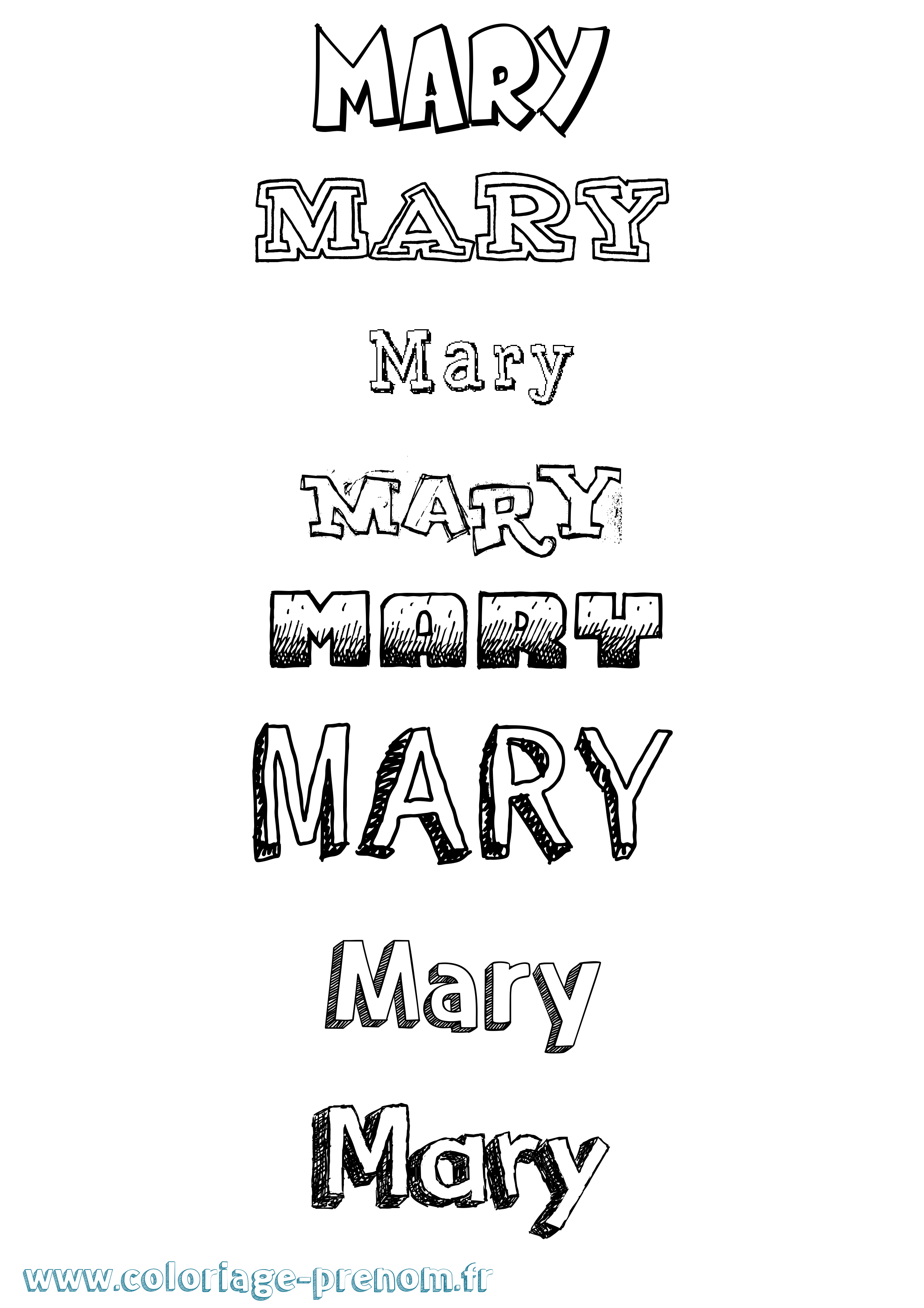 Coloriage Mary Dessiné Coloriage prénom Mary Dessiné