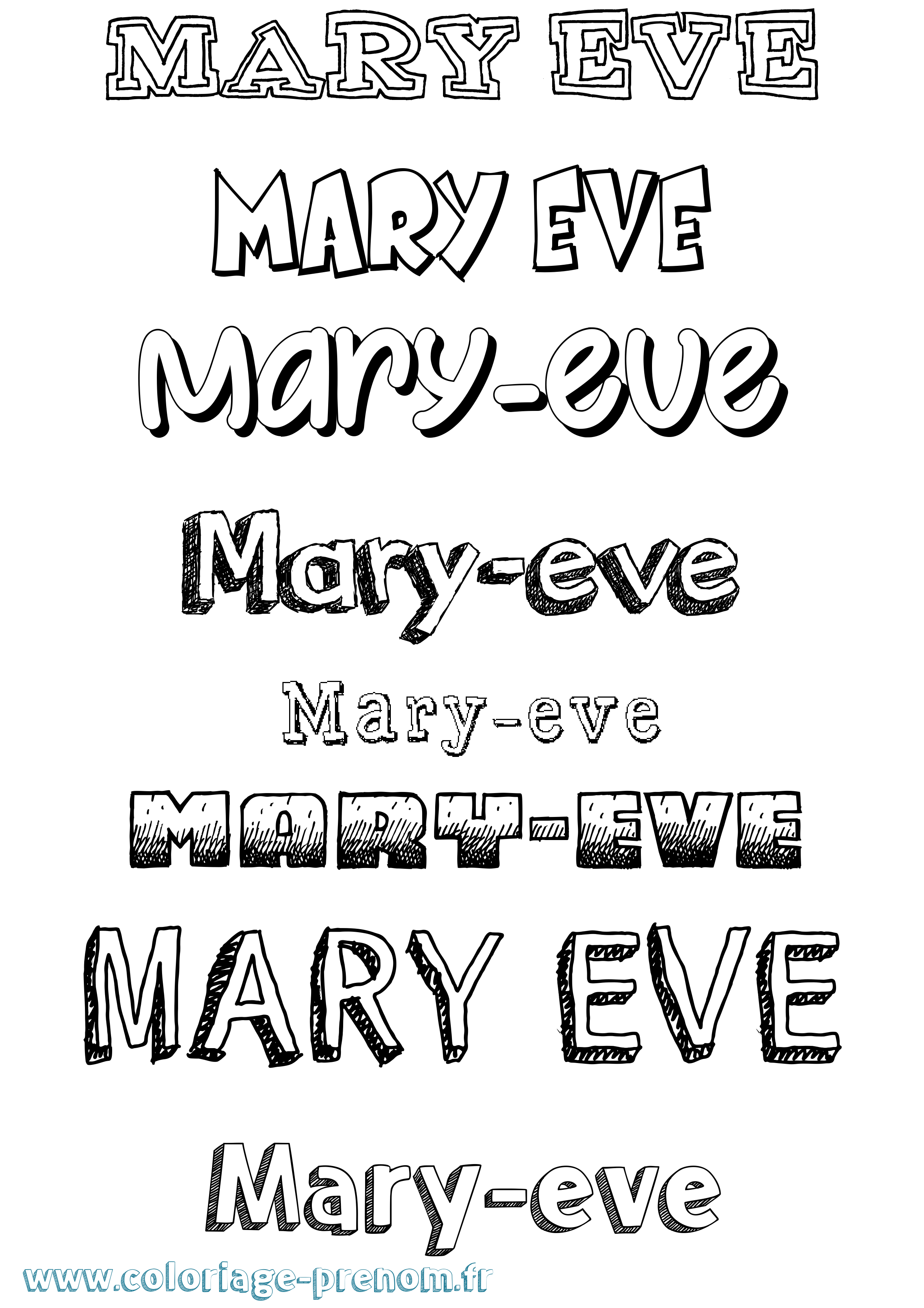Coloriage prénom Mary-Eve Dessiné