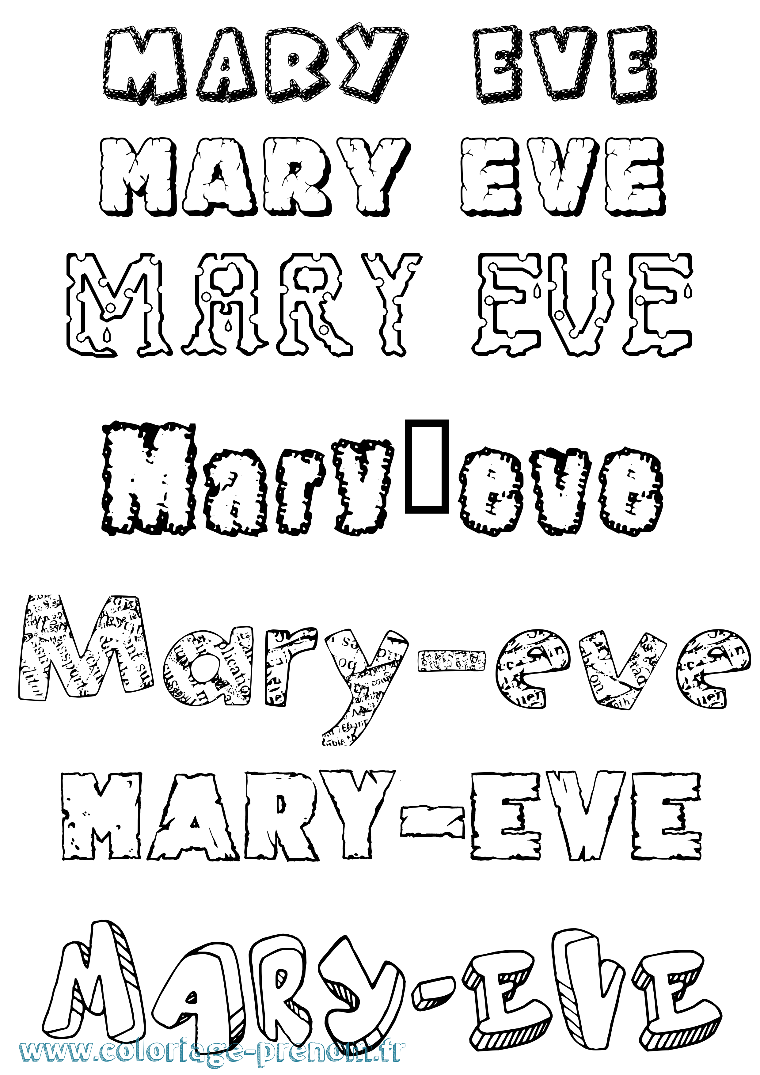 Coloriage prénom Mary-Eve Destructuré