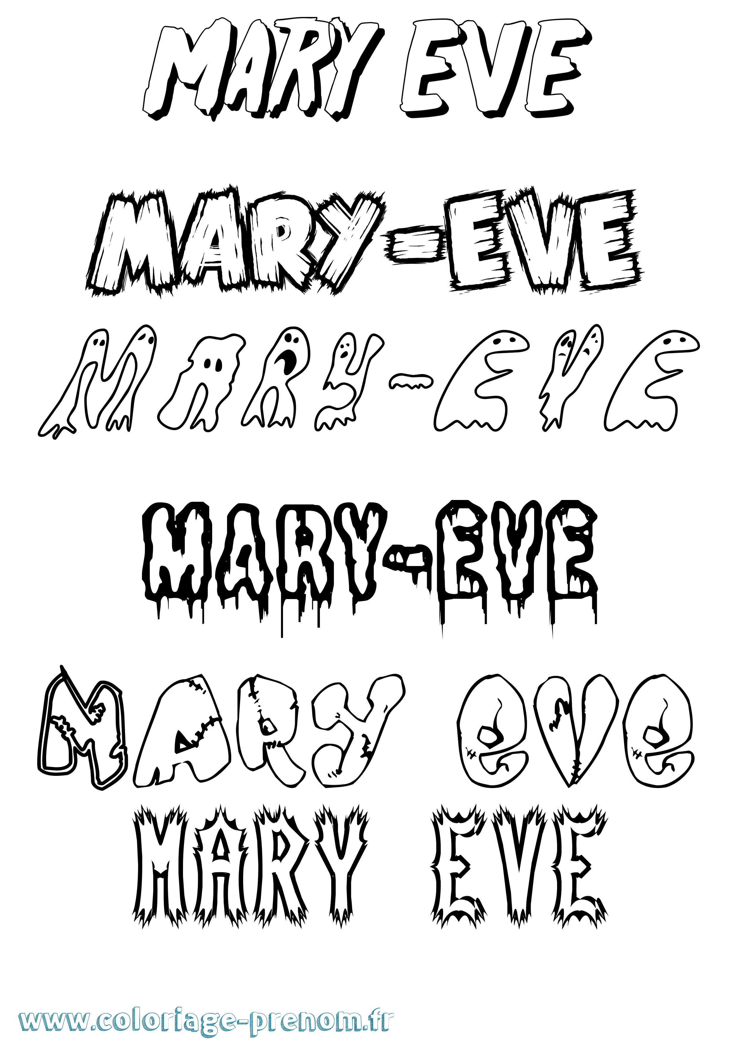 Coloriage prénom Mary-Eve Frisson