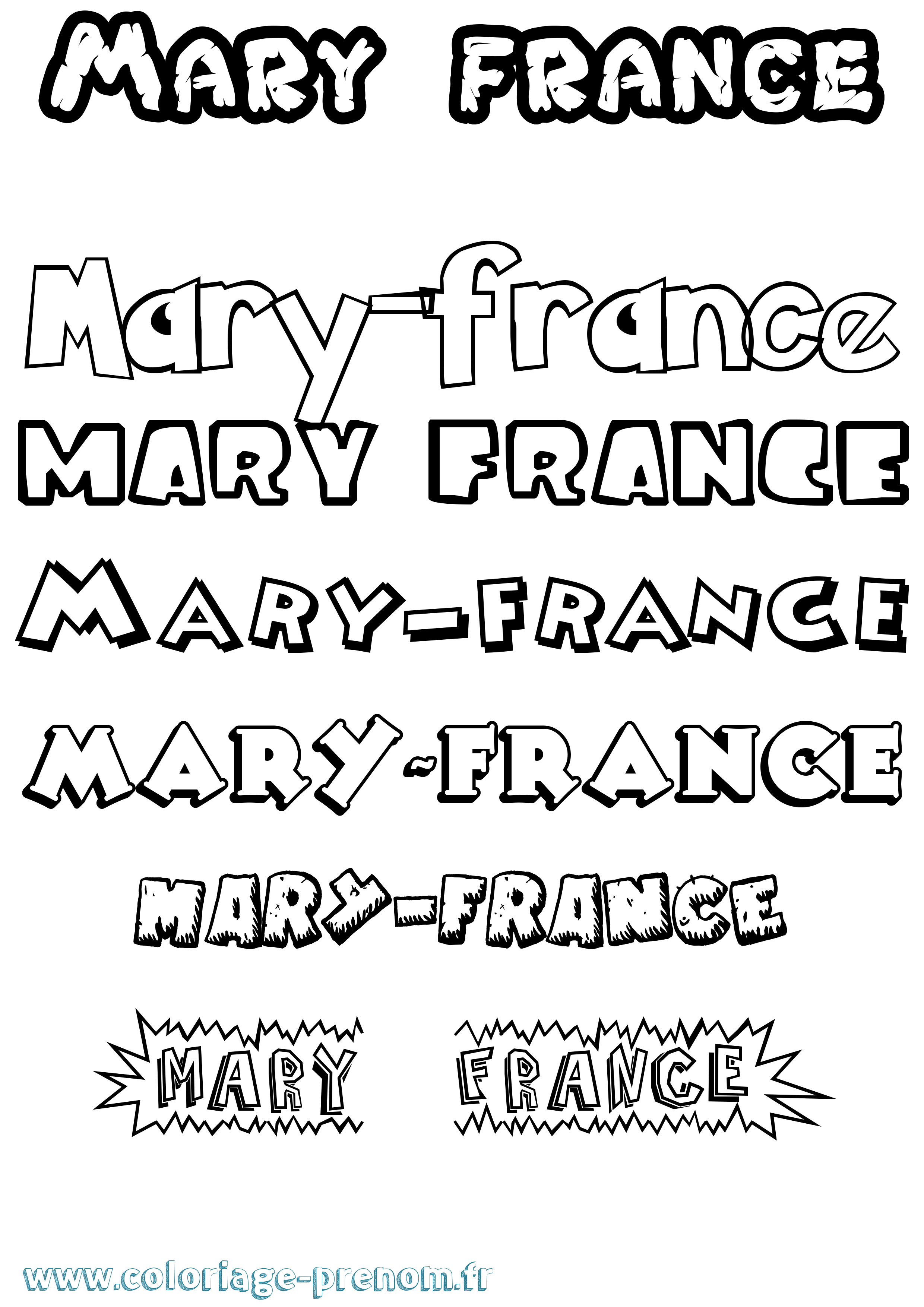 Coloriage prénom Mary-France Dessin Animé