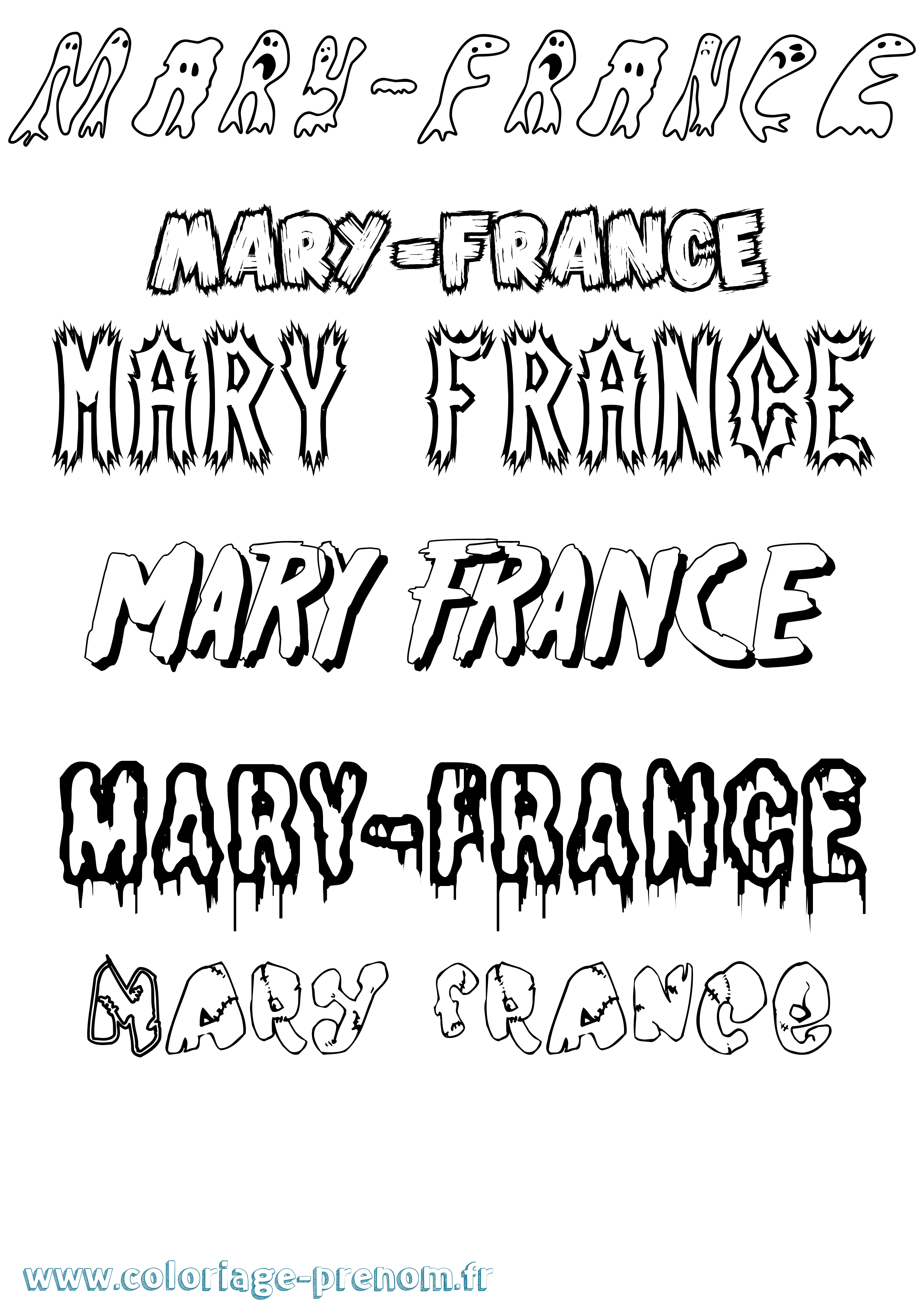 Coloriage prénom Mary-France Frisson