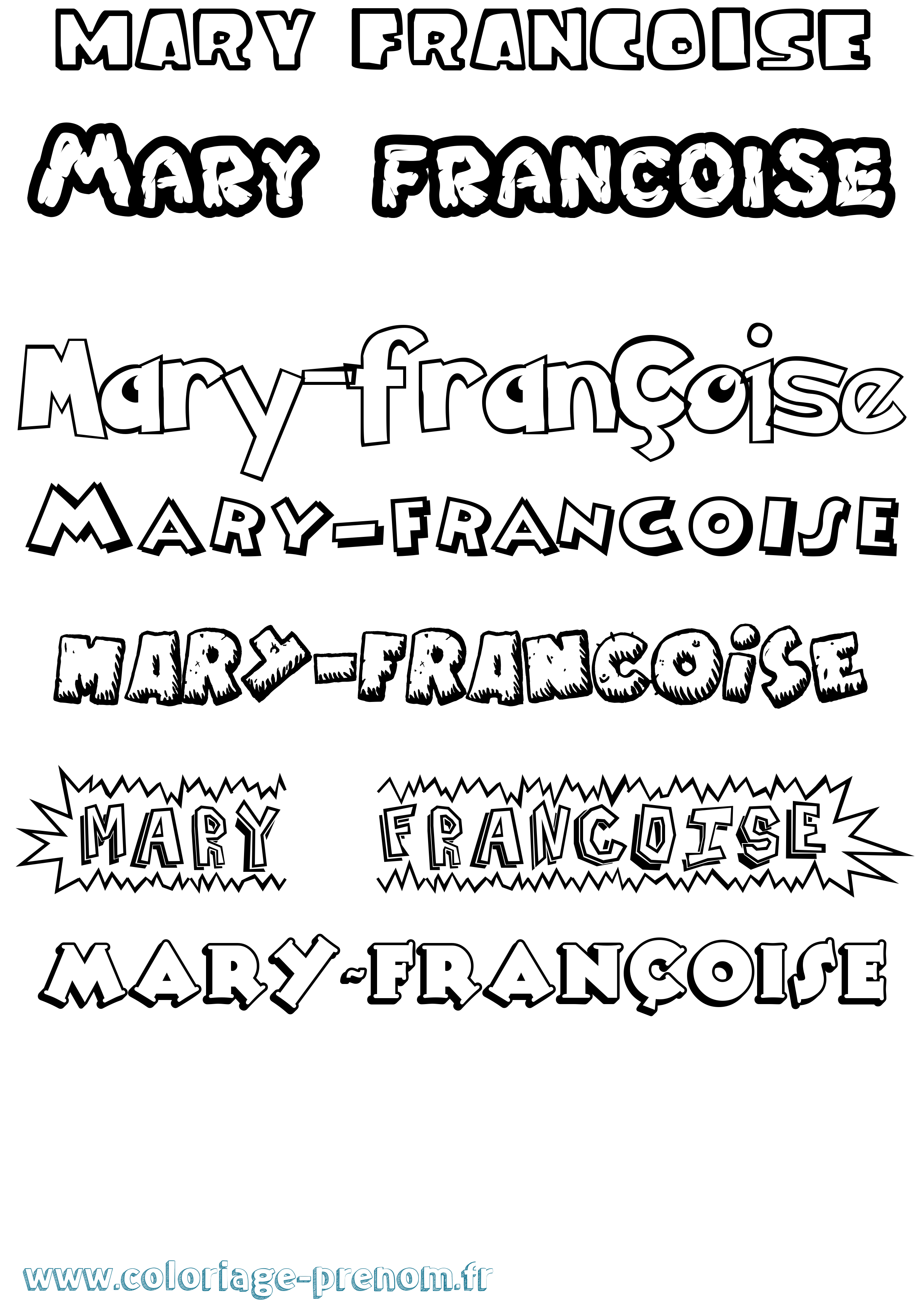 Coloriage prénom Mary-Françoise Dessin Animé