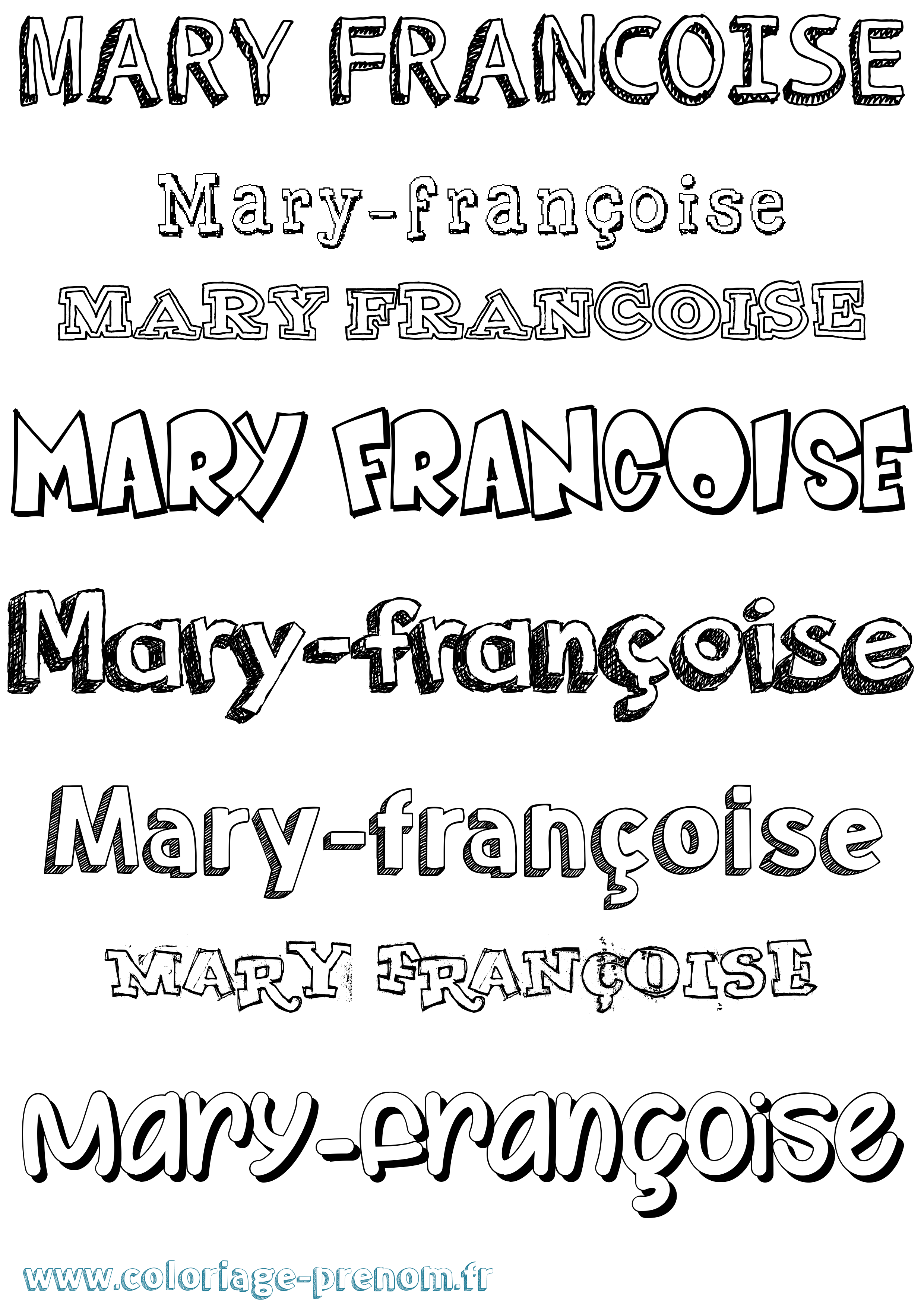 Coloriage prénom Mary-Françoise Dessiné