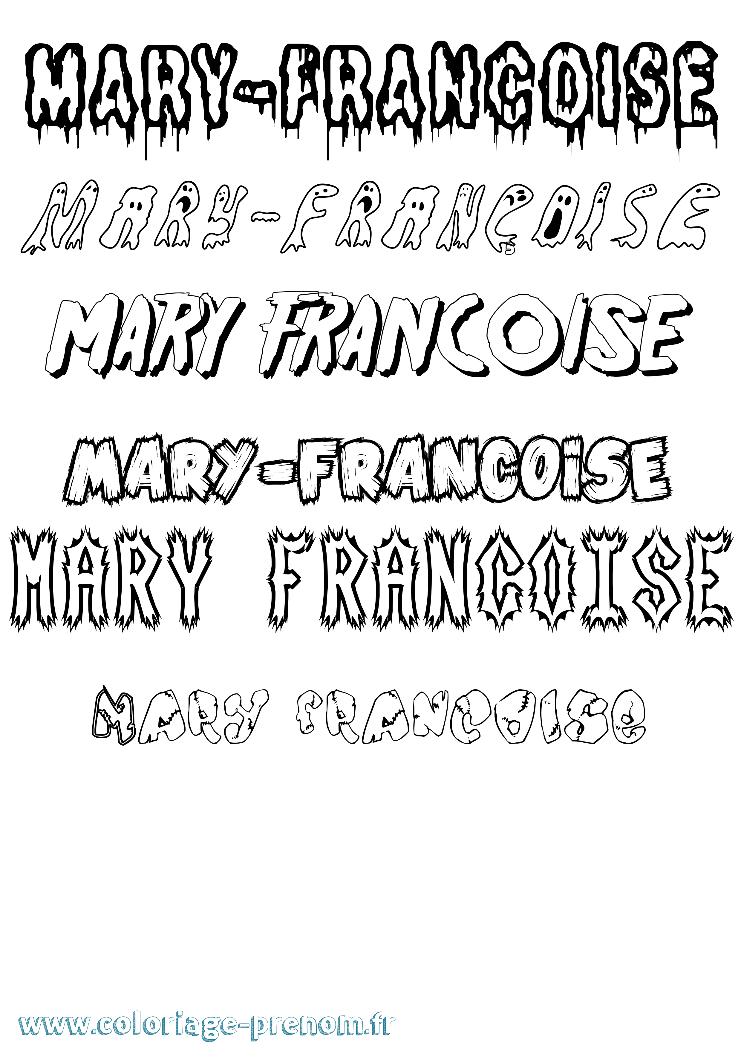Coloriage prénom Mary-Françoise Frisson