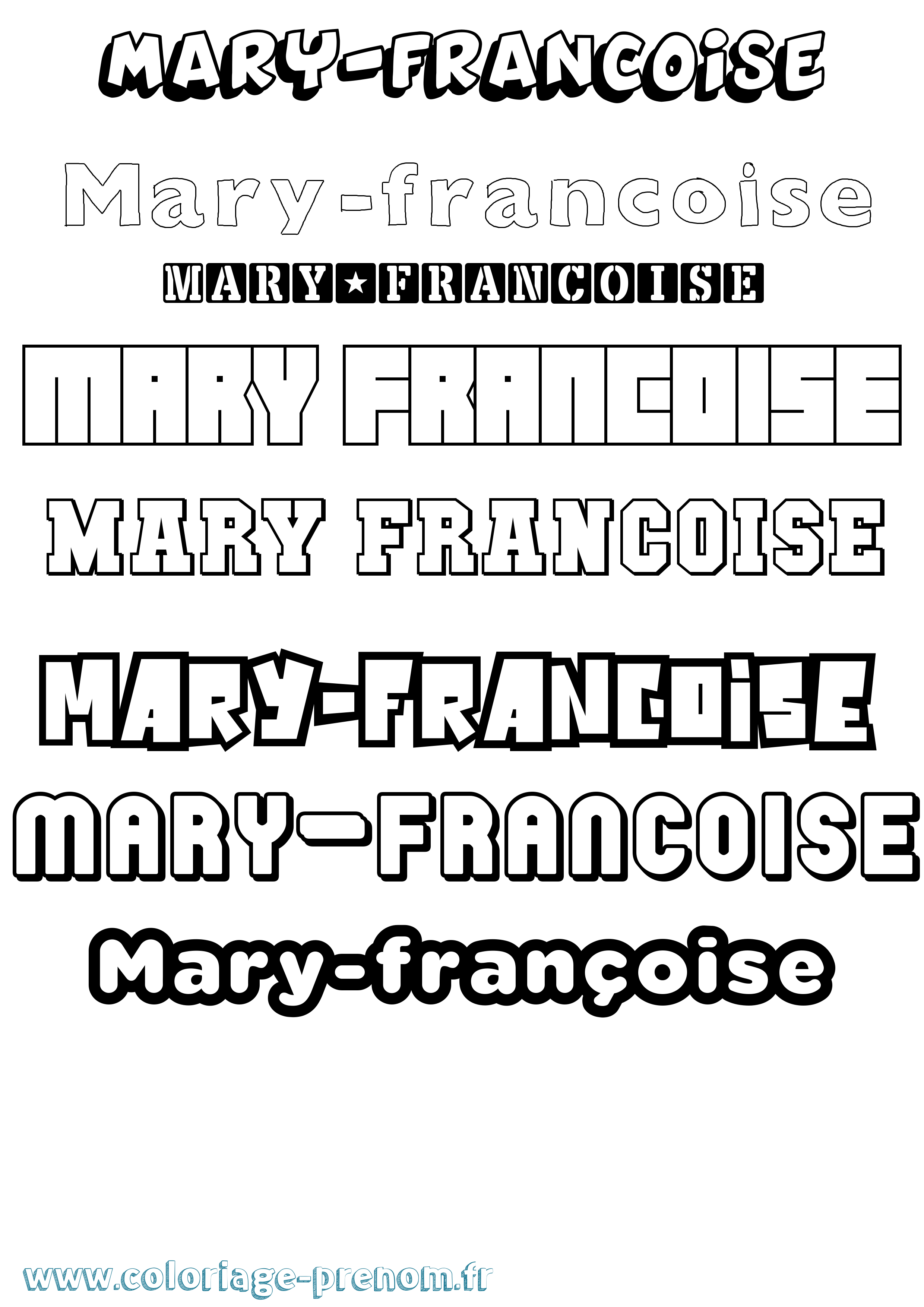 Coloriage prénom Mary-Françoise Simple