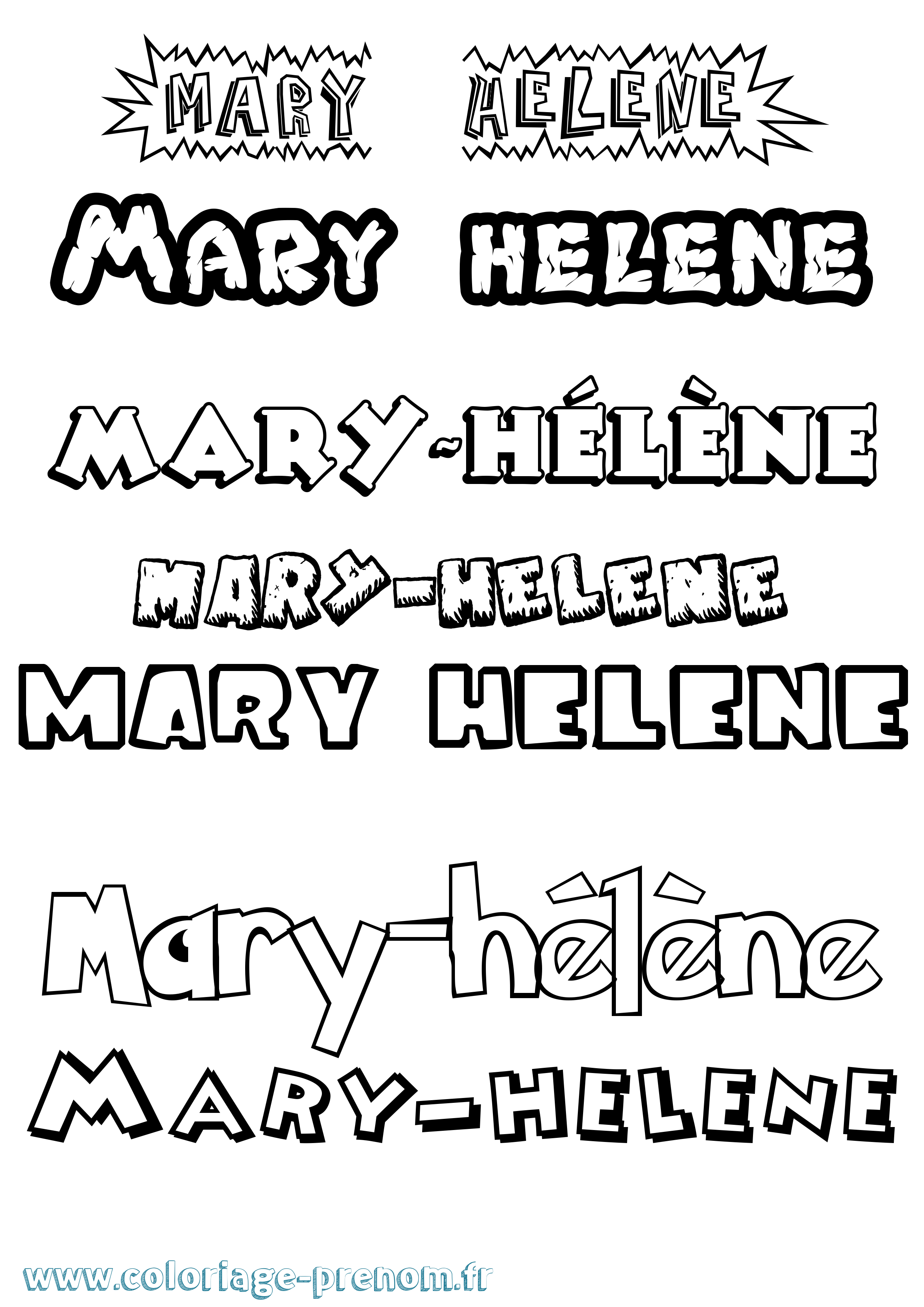Coloriage prénom Mary-Hélène Dessin Animé