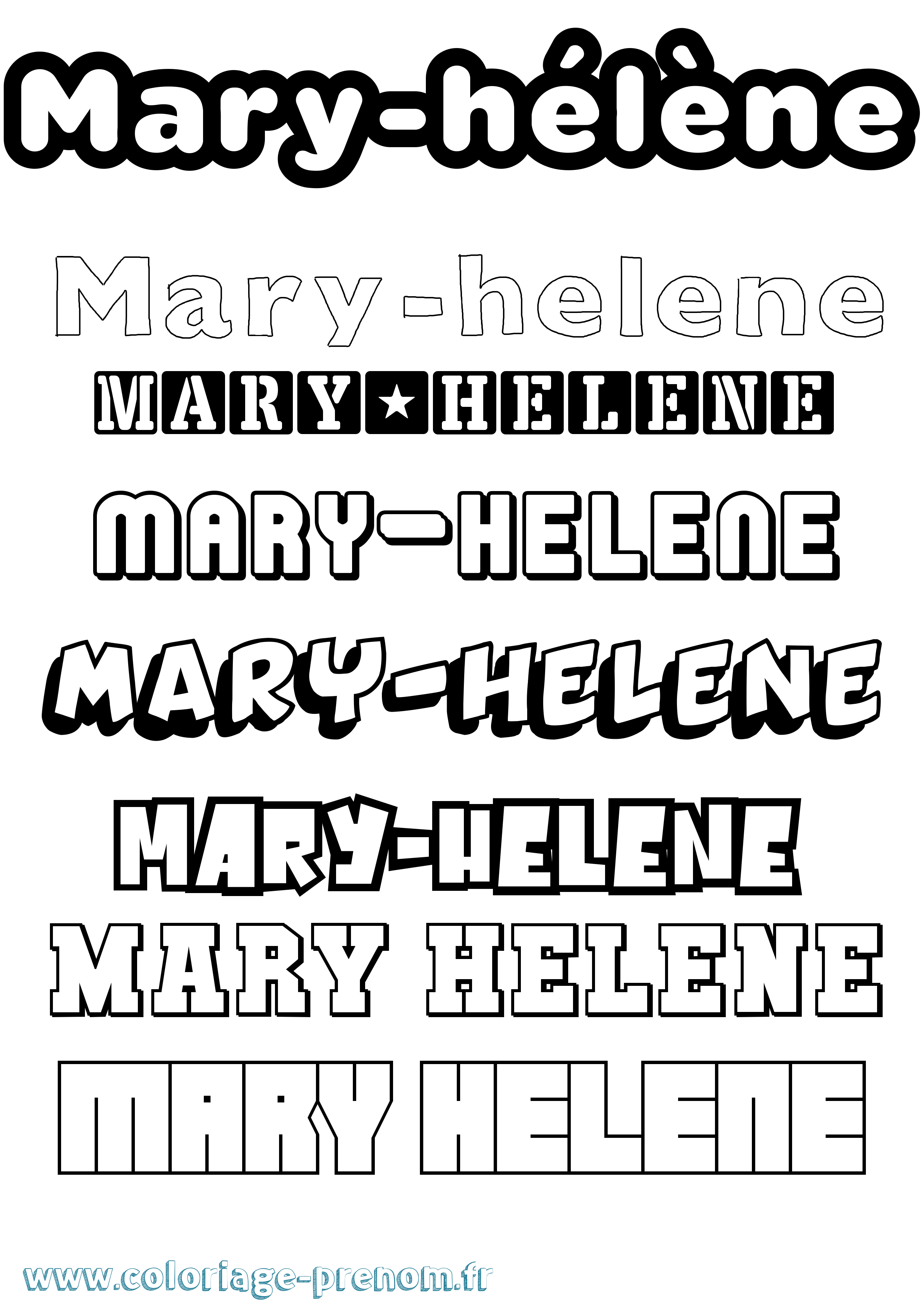 Coloriage prénom Mary-Hélène Simple
