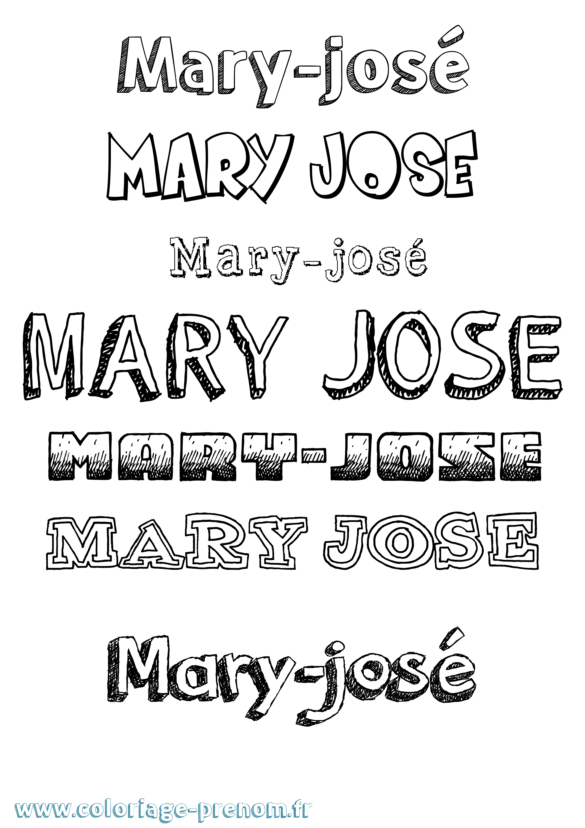 Coloriage prénom Mary-José Dessiné
