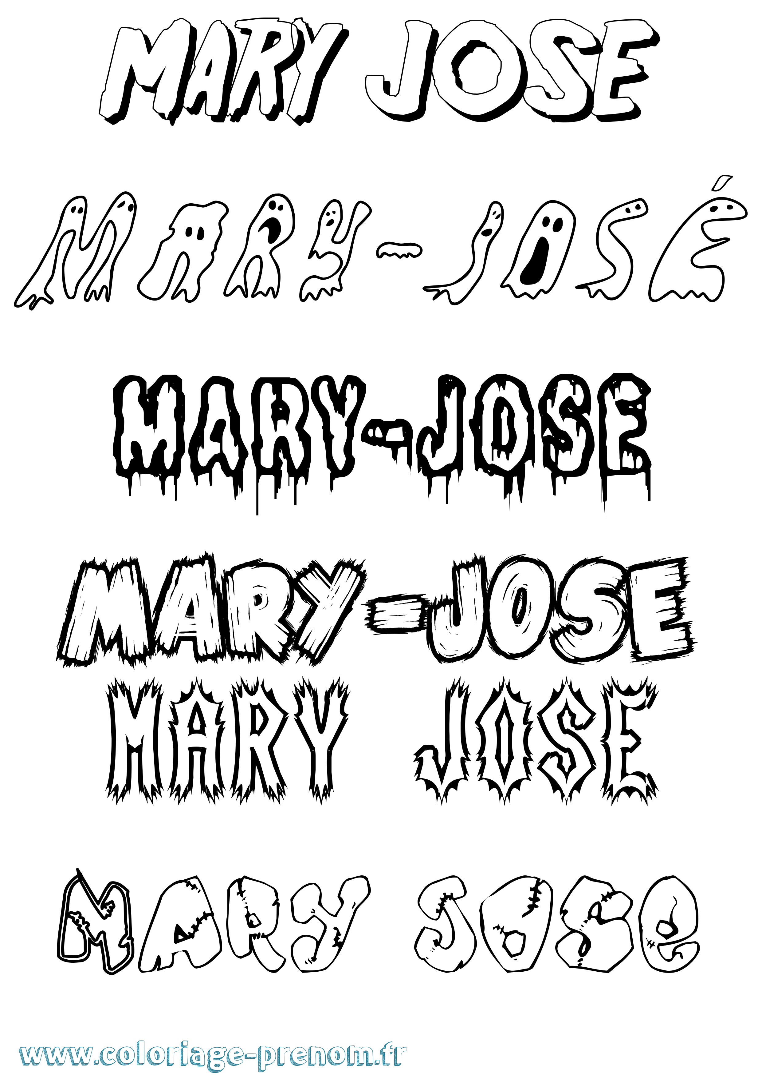 Coloriage prénom Mary-José Frisson