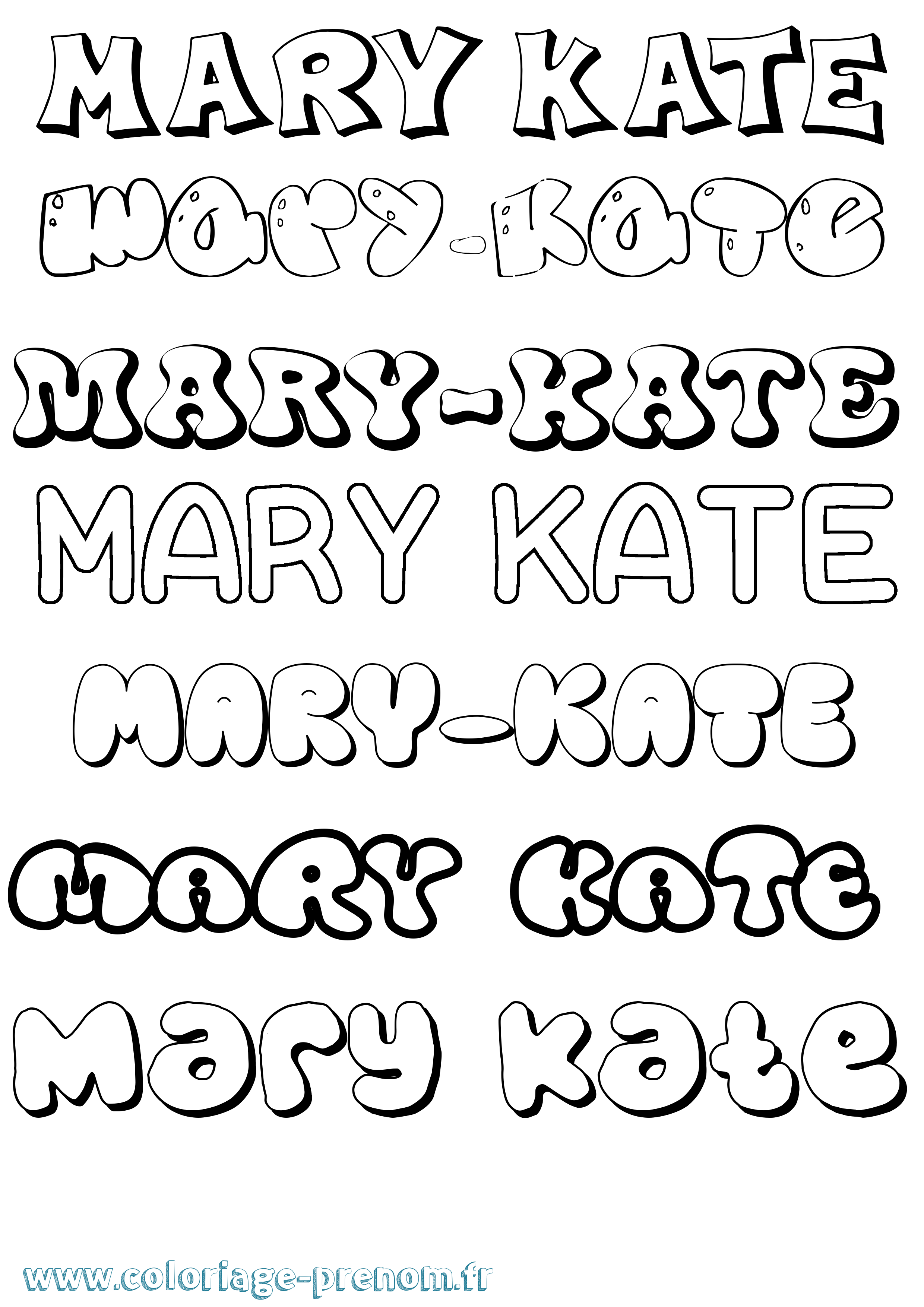 Coloriage prénom Mary-Kate Bubble