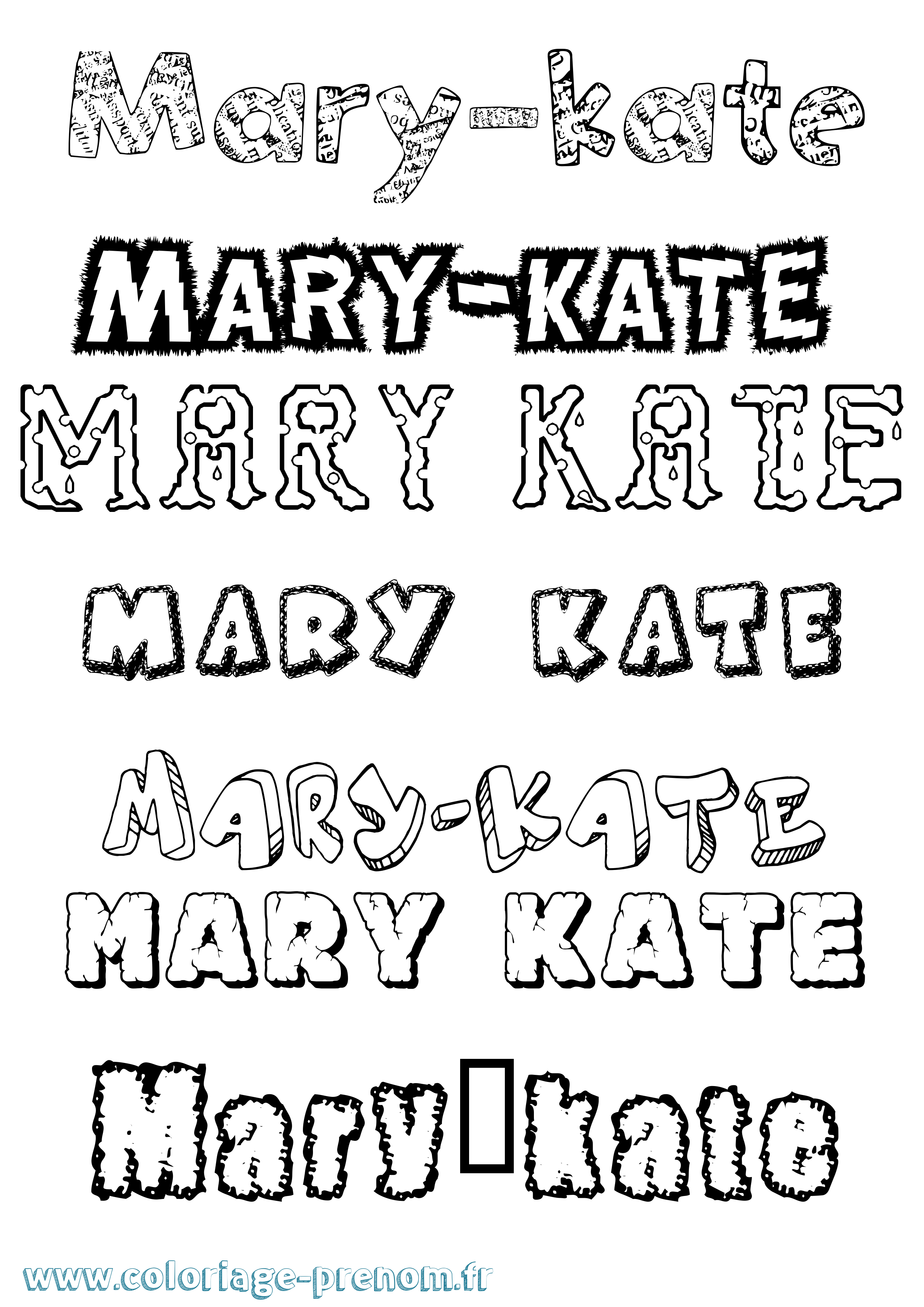 Coloriage prénom Mary-Kate Destructuré