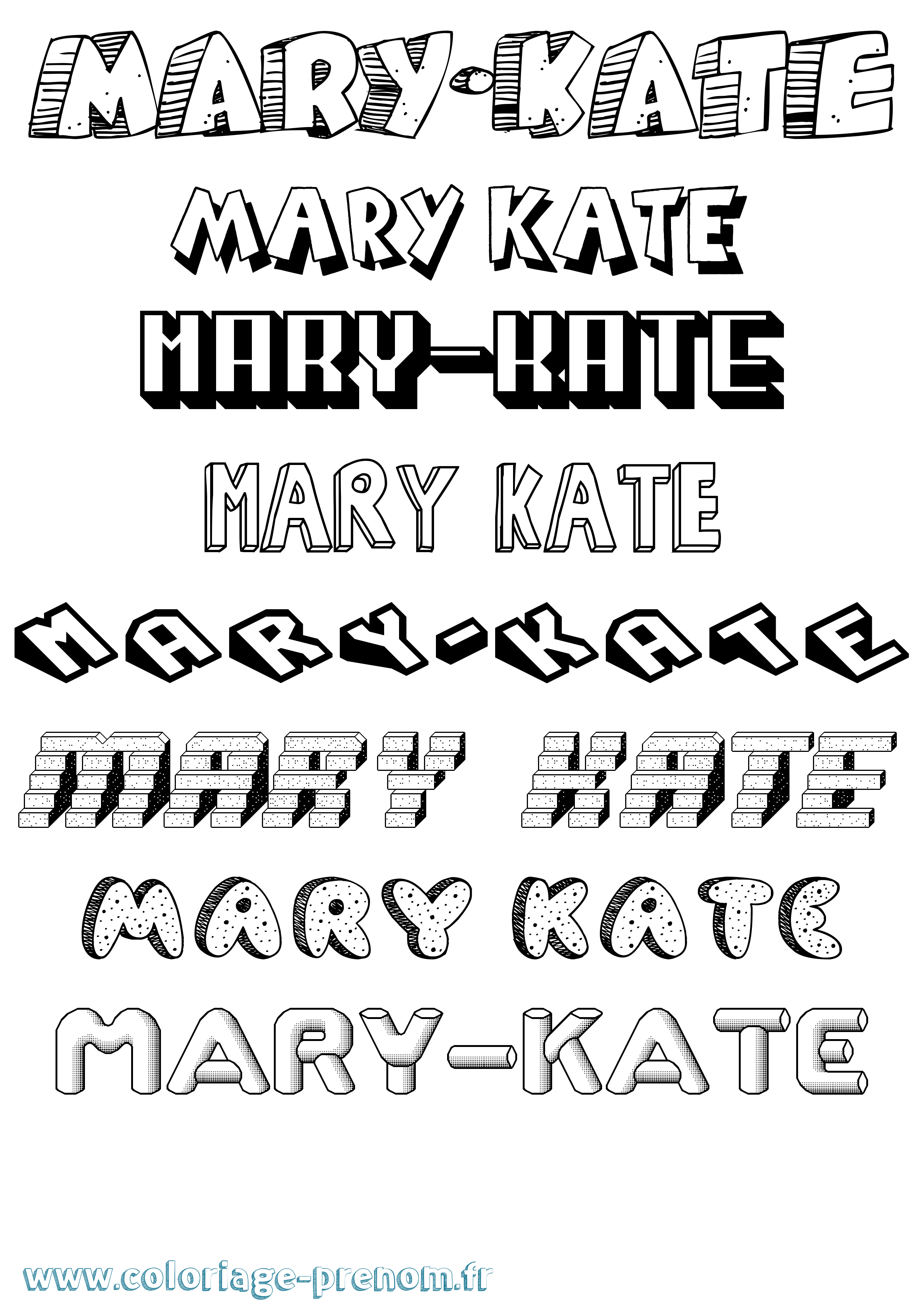 Coloriage prénom Mary-Kate Effet 3D