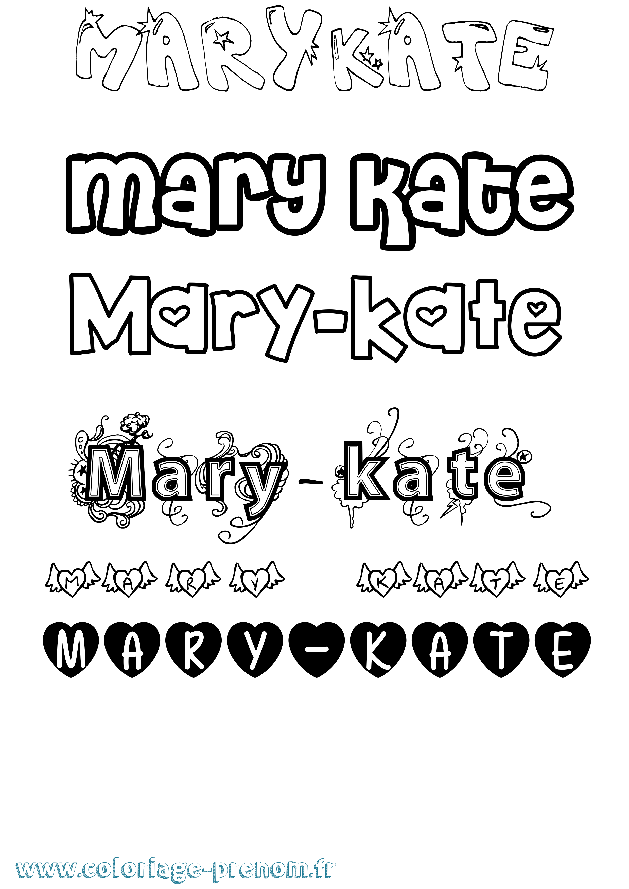 Coloriage prénom Mary-Kate Girly