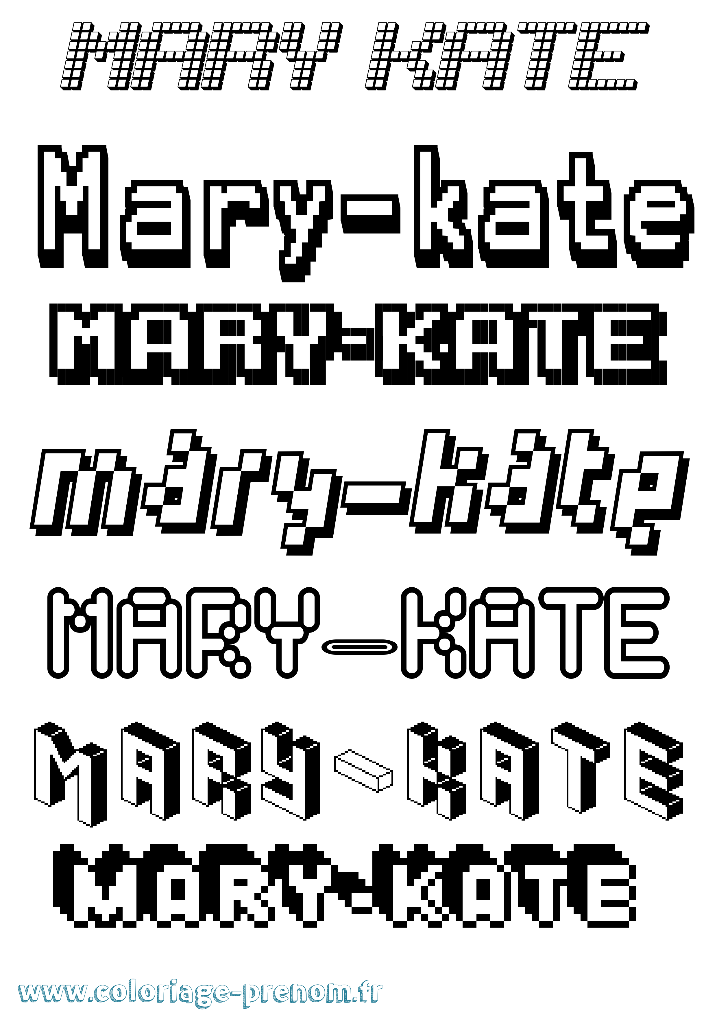 Coloriage prénom Mary-Kate Pixel