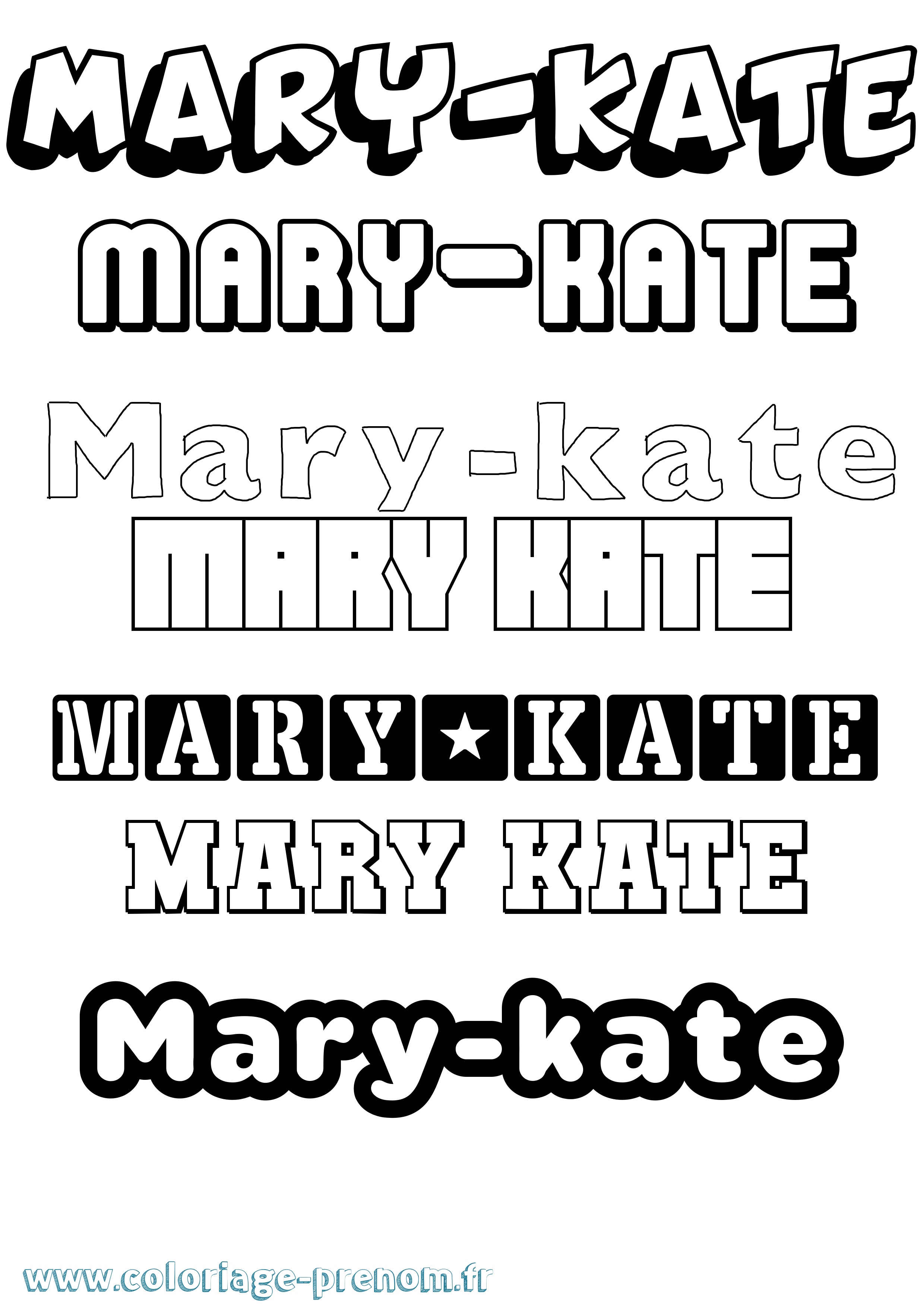 Coloriage prénom Mary-Kate Simple