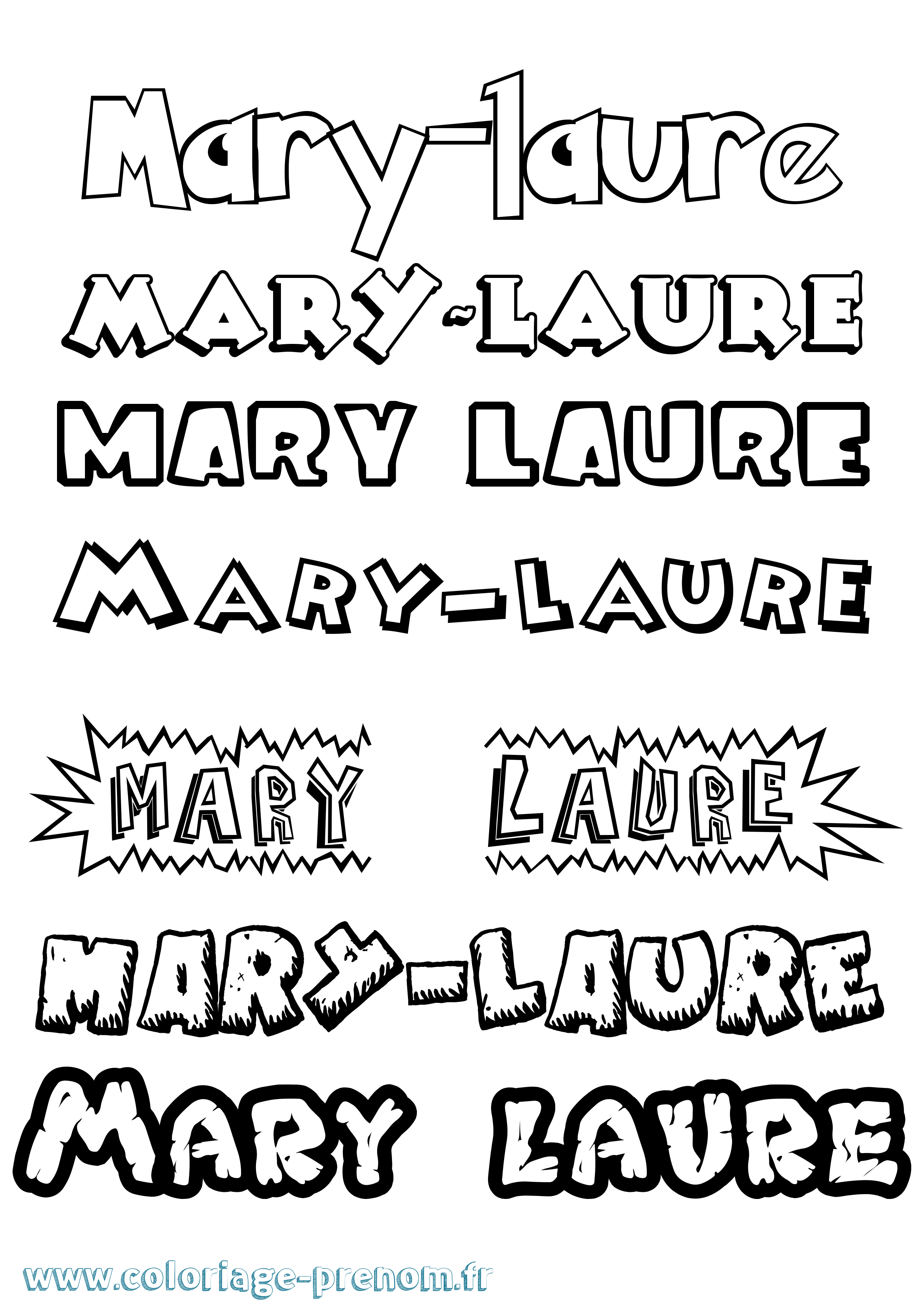 Coloriage prénom Mary-Laure Dessin Animé