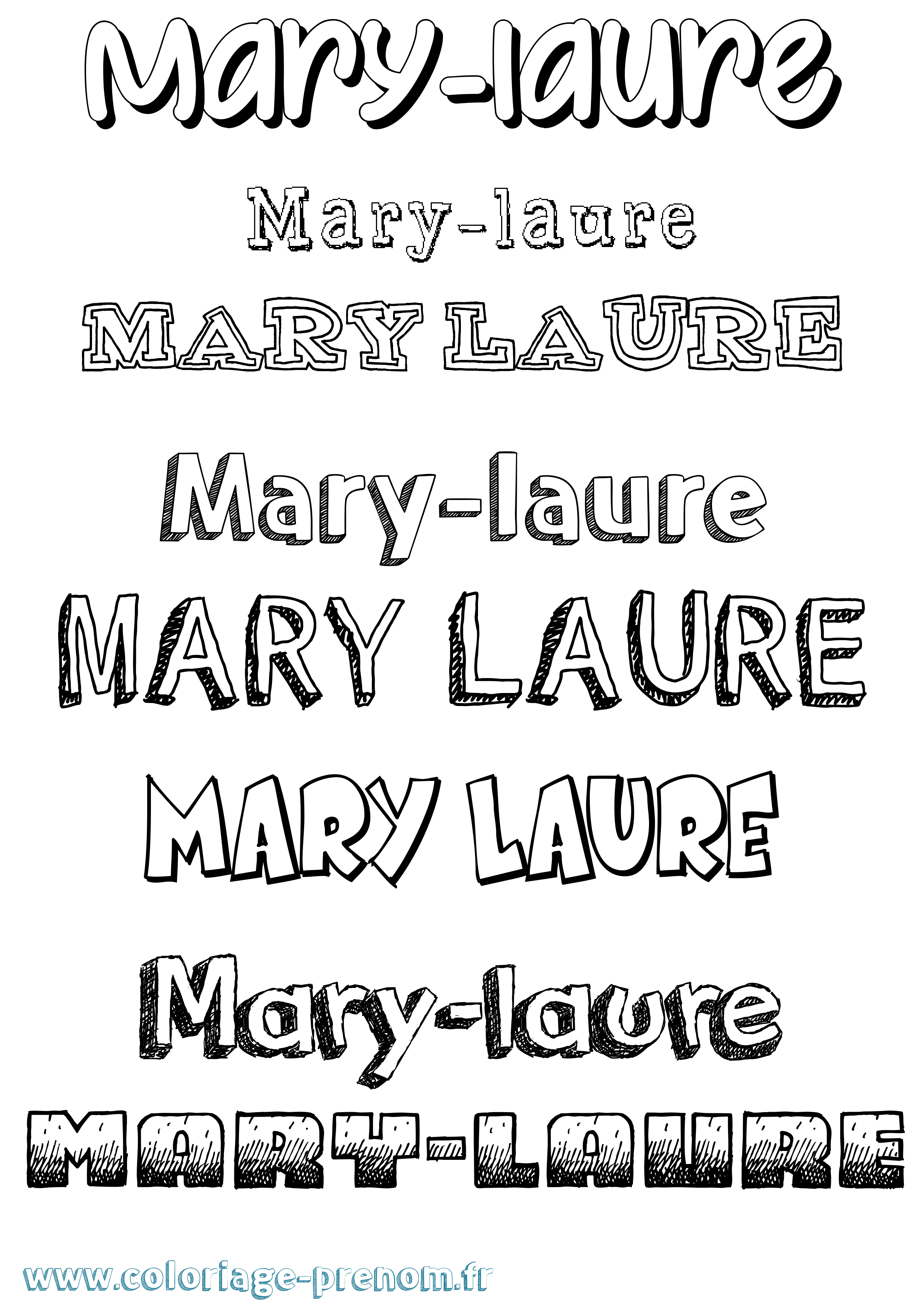 Coloriage prénom Mary-Laure Dessiné