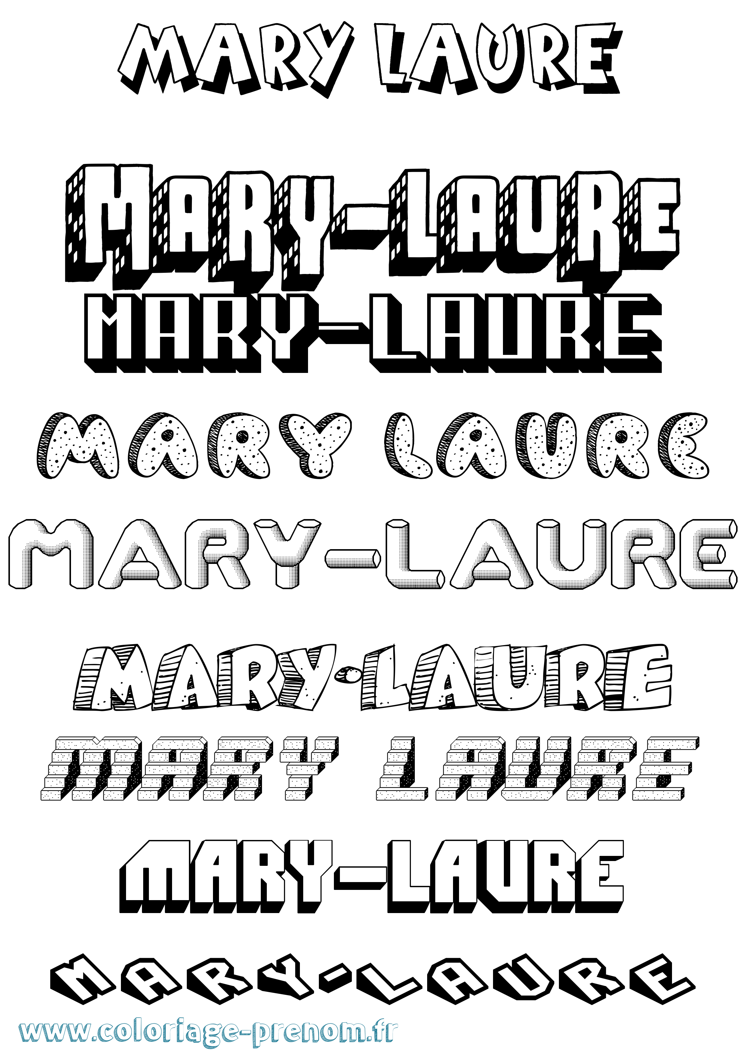 Coloriage prénom Mary-Laure Effet 3D