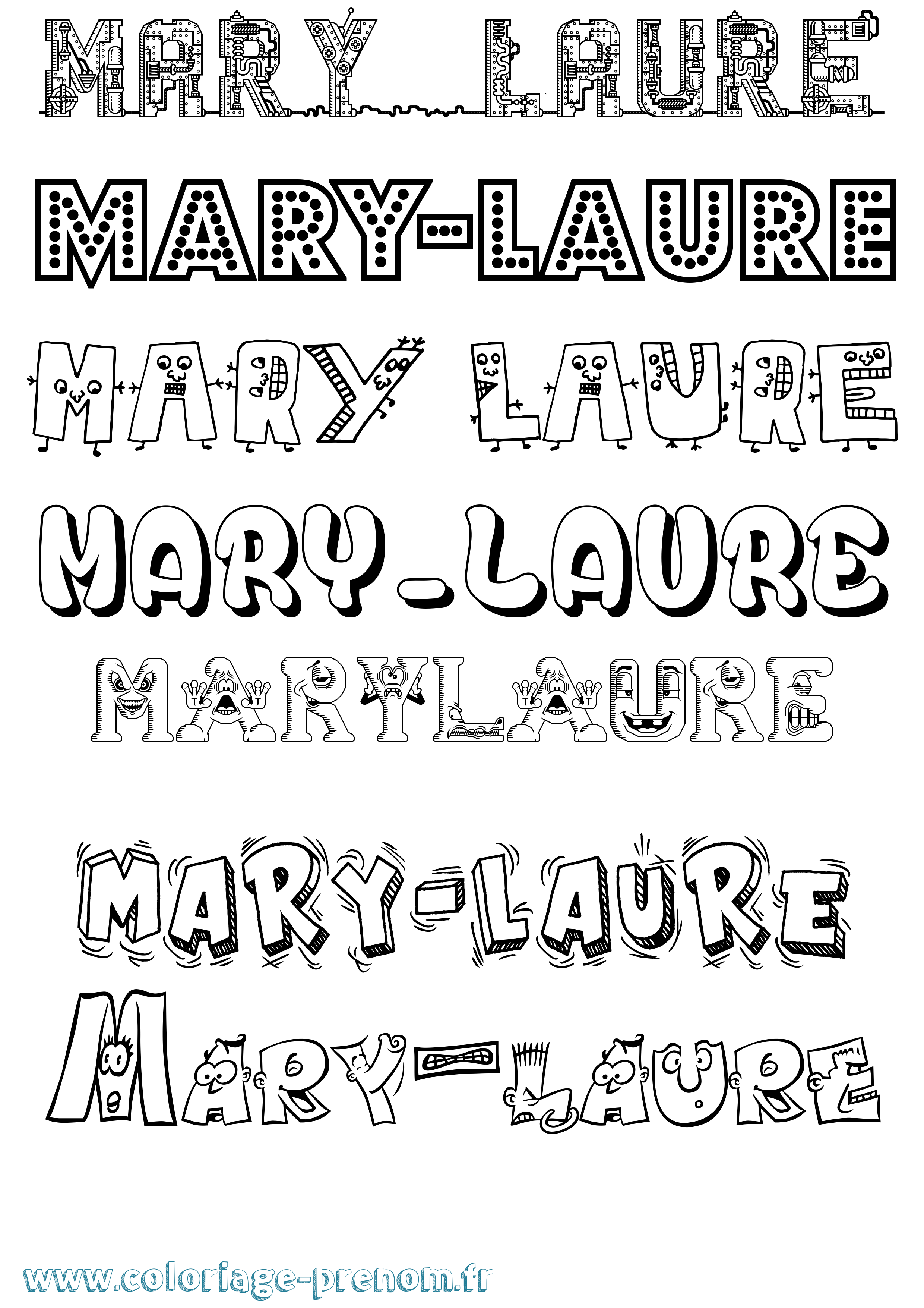 Coloriage prénom Mary-Laure Fun